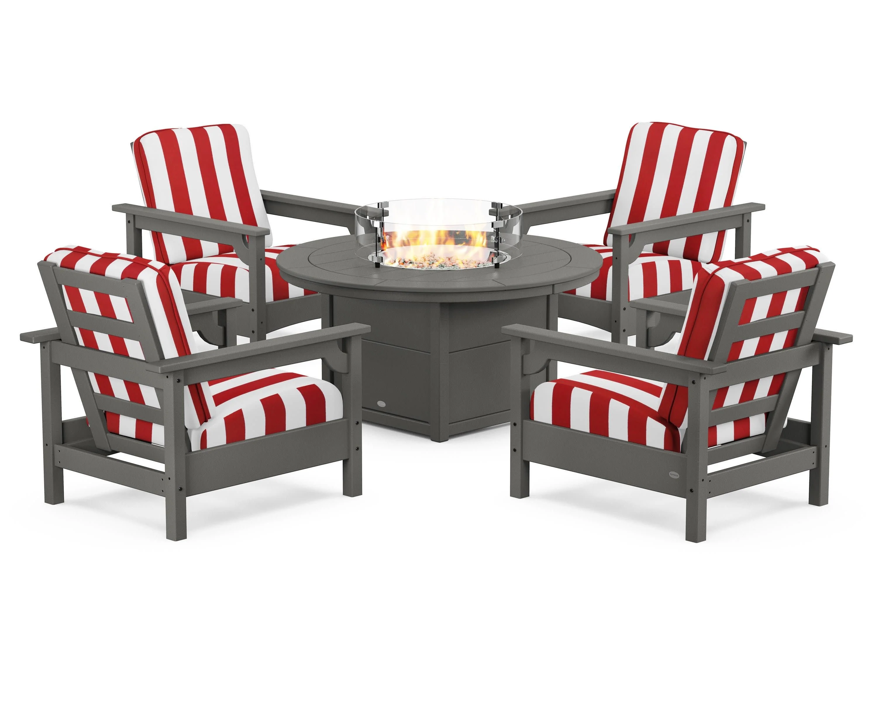 Club 5-Piece Conversation Set with Fire Pit Table - Image 90