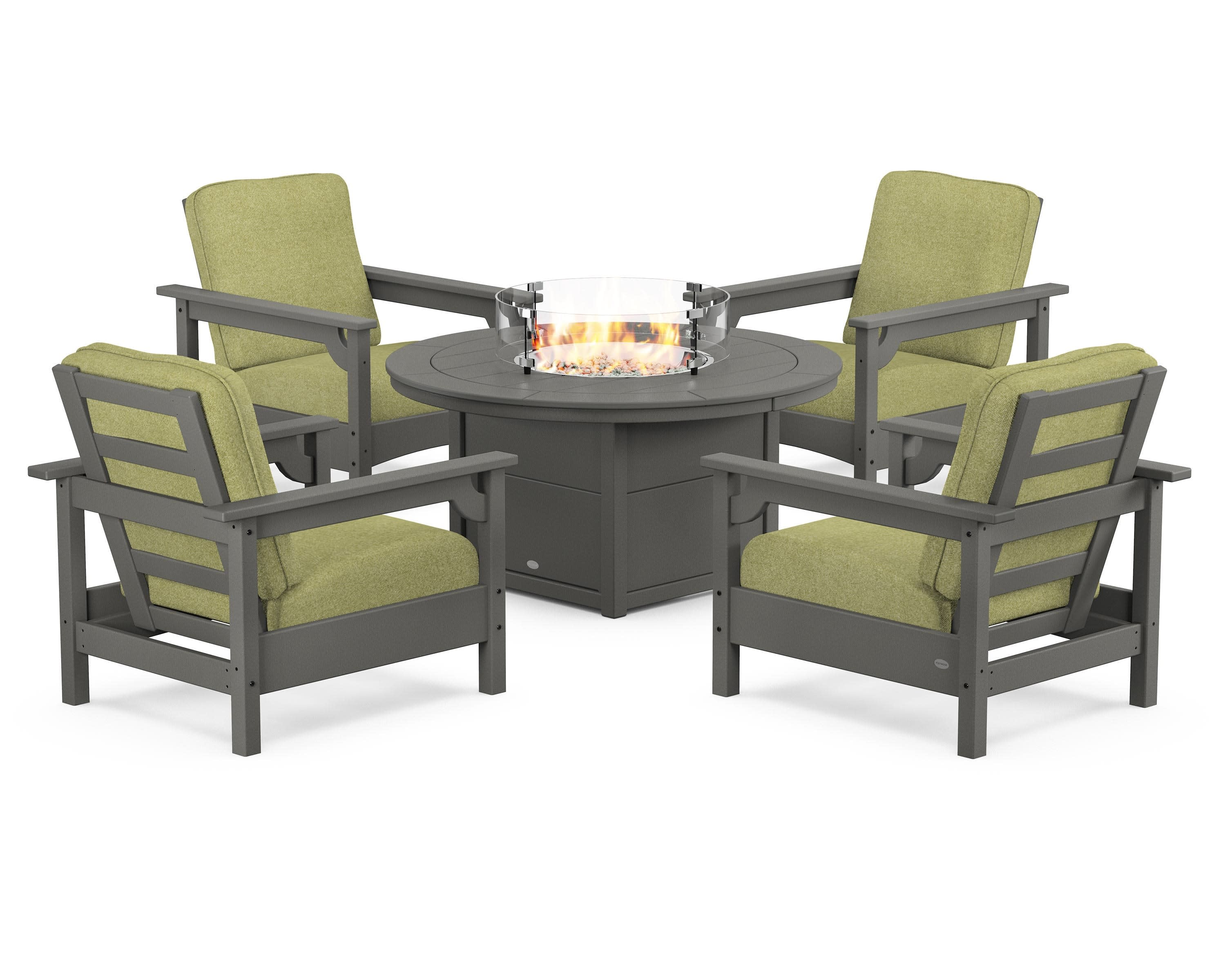 Club 5-Piece Conversation Set with Fire Pit Table - Image 91