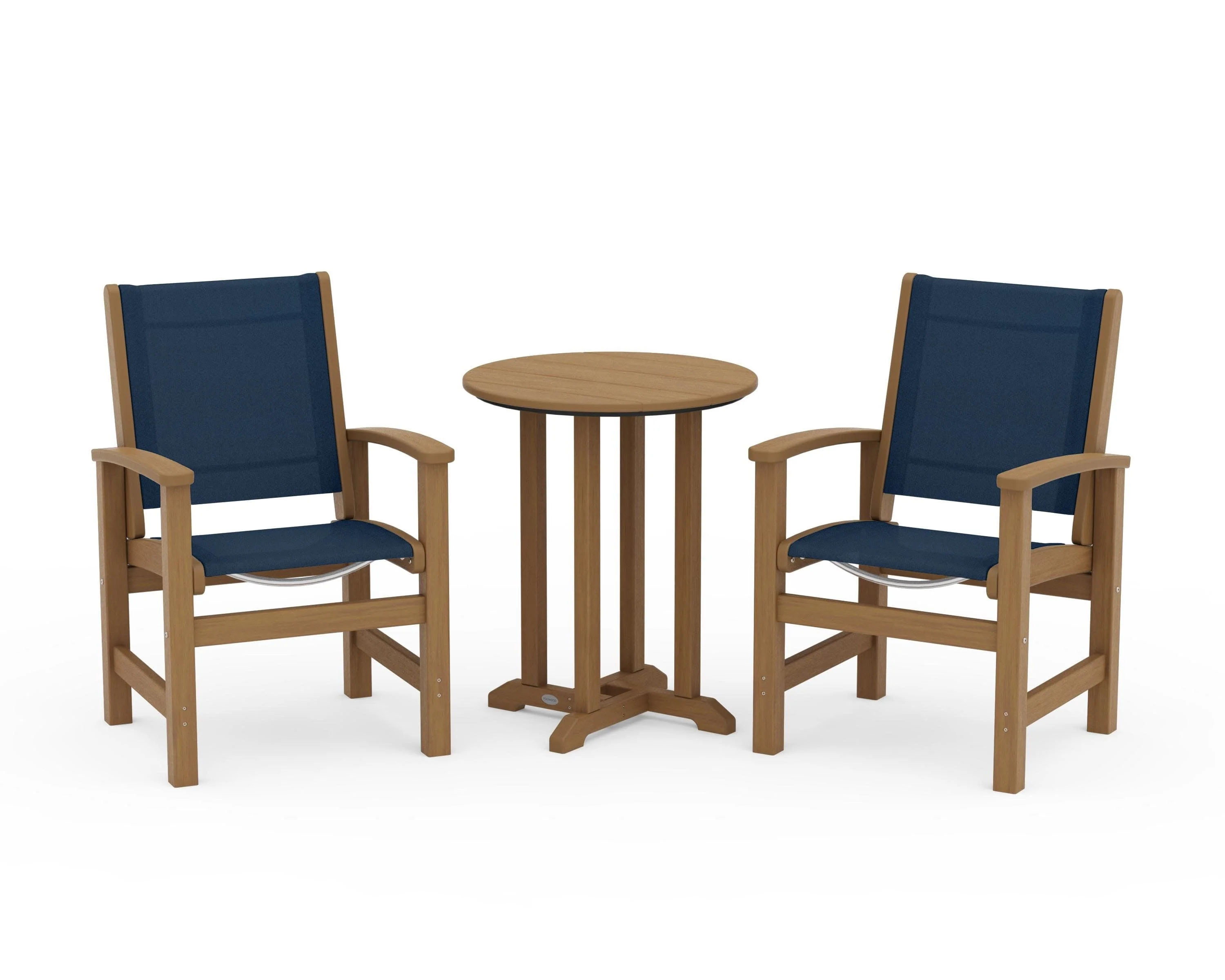 Coastal 3-Piece Round Bistro Dining Set - Image 116