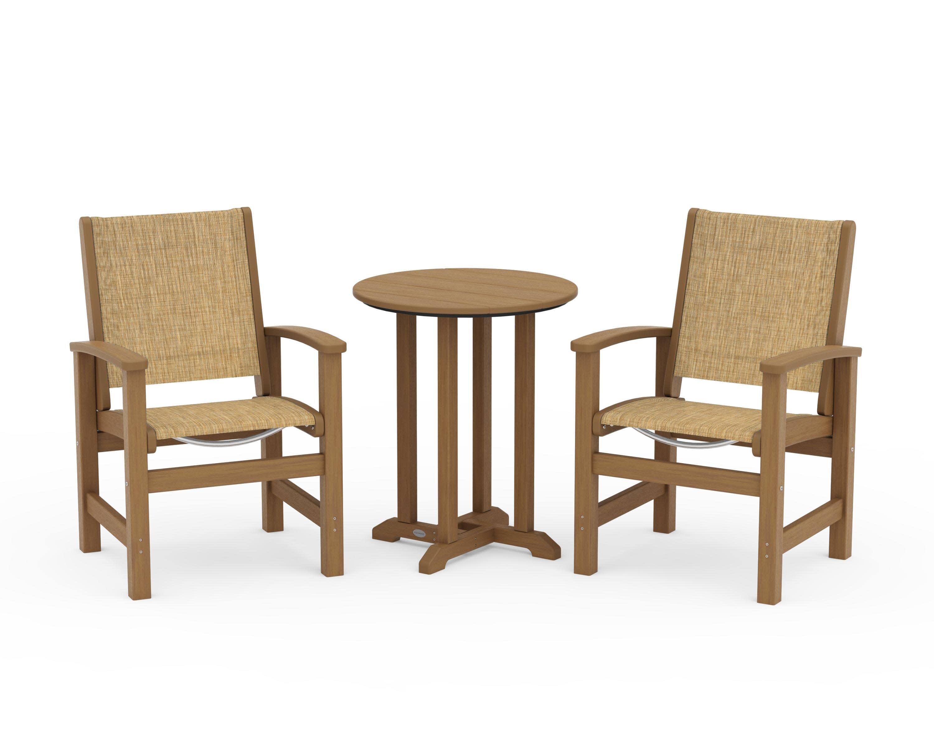 Coastal 3-Piece Round Bistro Dining Set - Image 117
