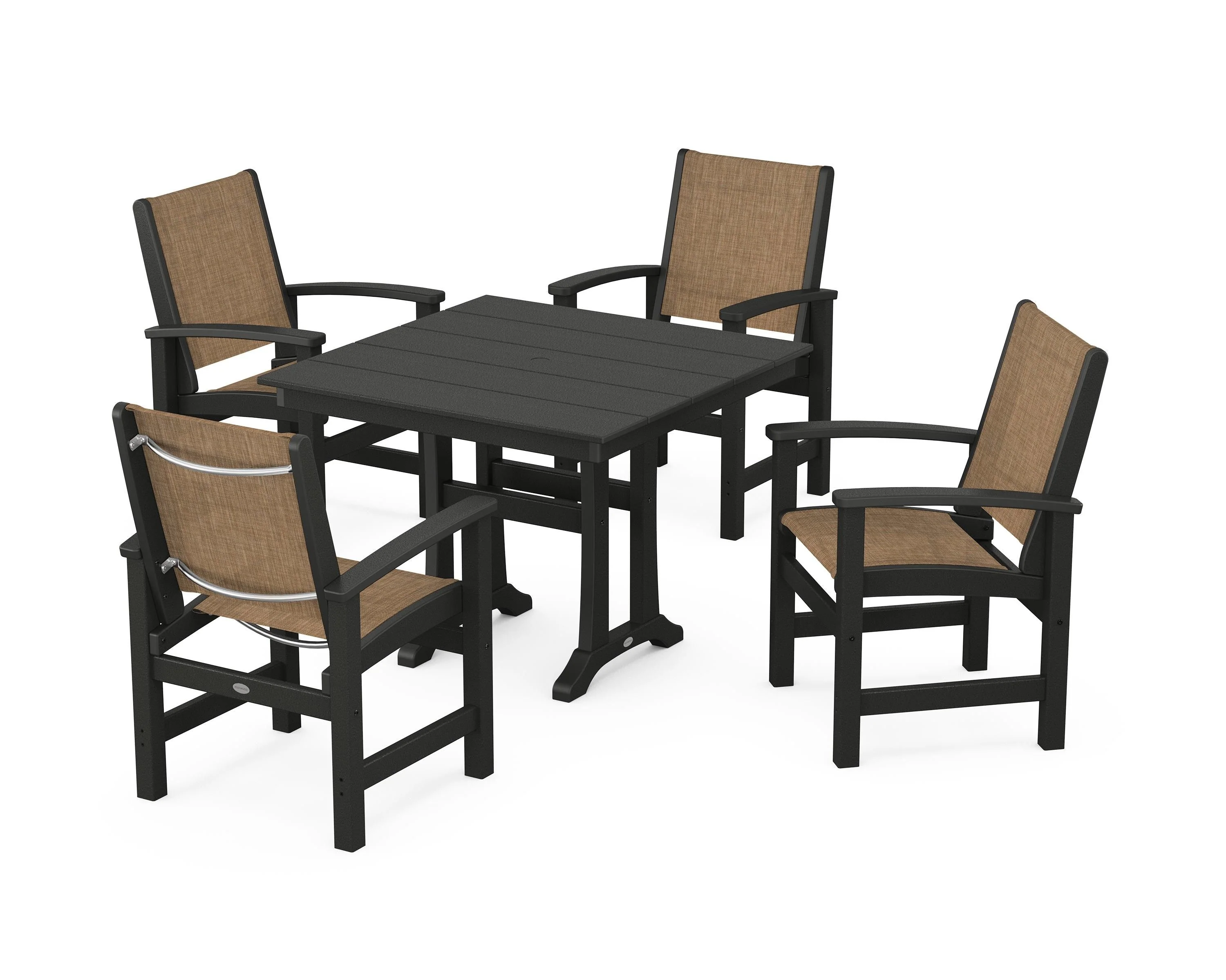 Coastal 5-Piece Farmhouse Dining Set With Trestle Legs - Image 17