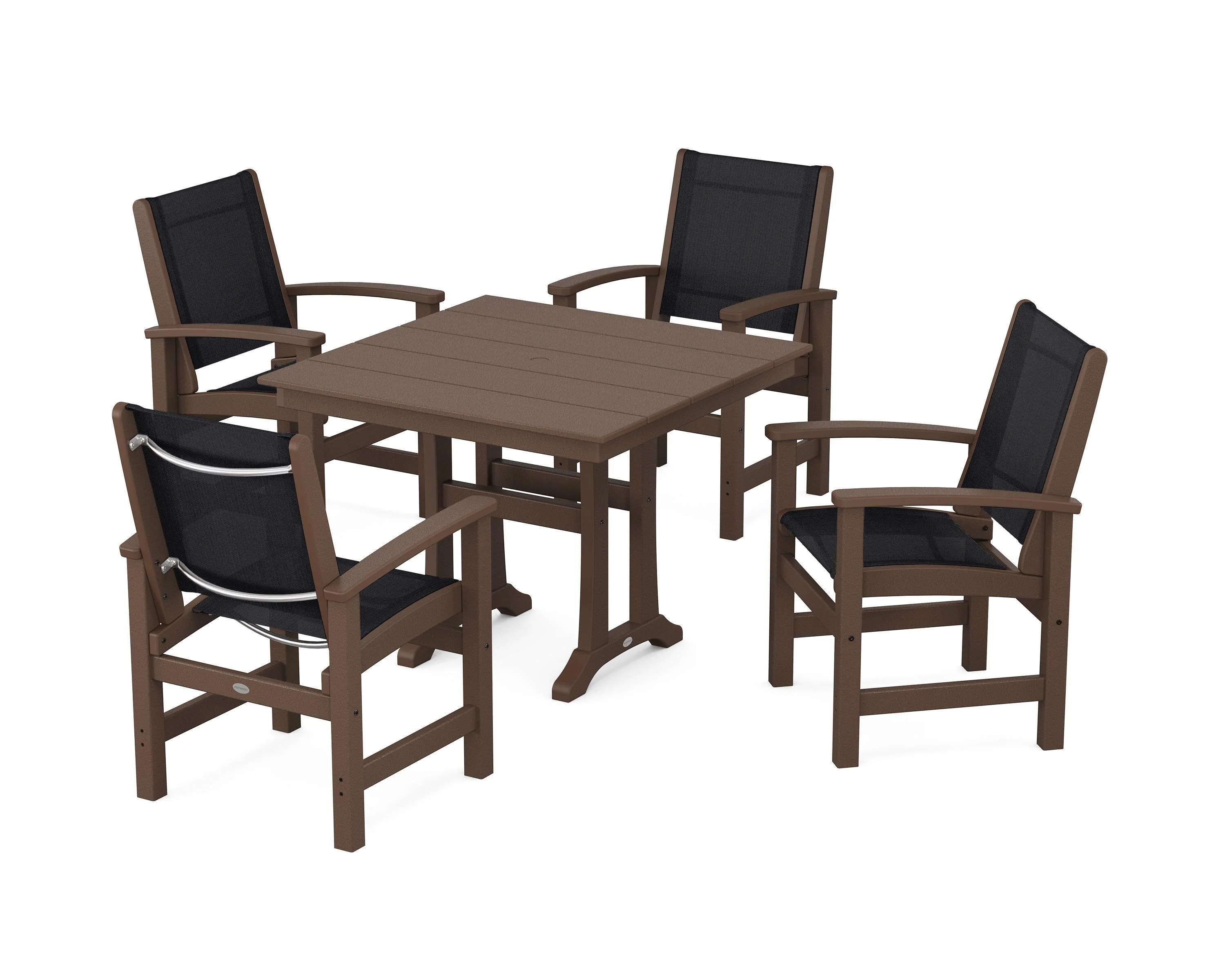 Coastal 5-Piece Farmhouse Dining Set With Trestle Legs - Image 19