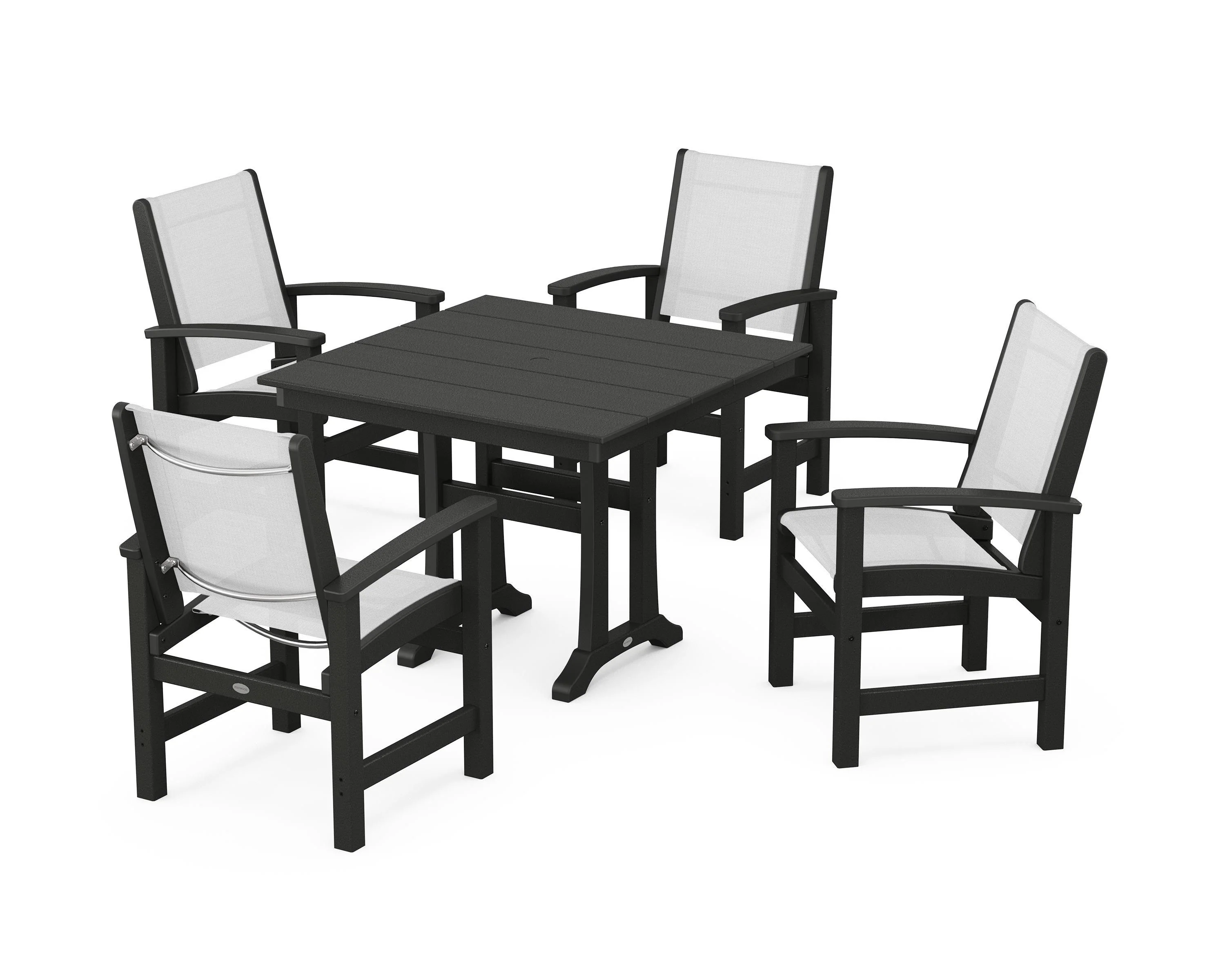 Coastal 5-Piece Farmhouse Dining Set With Trestle Legs - Image 28