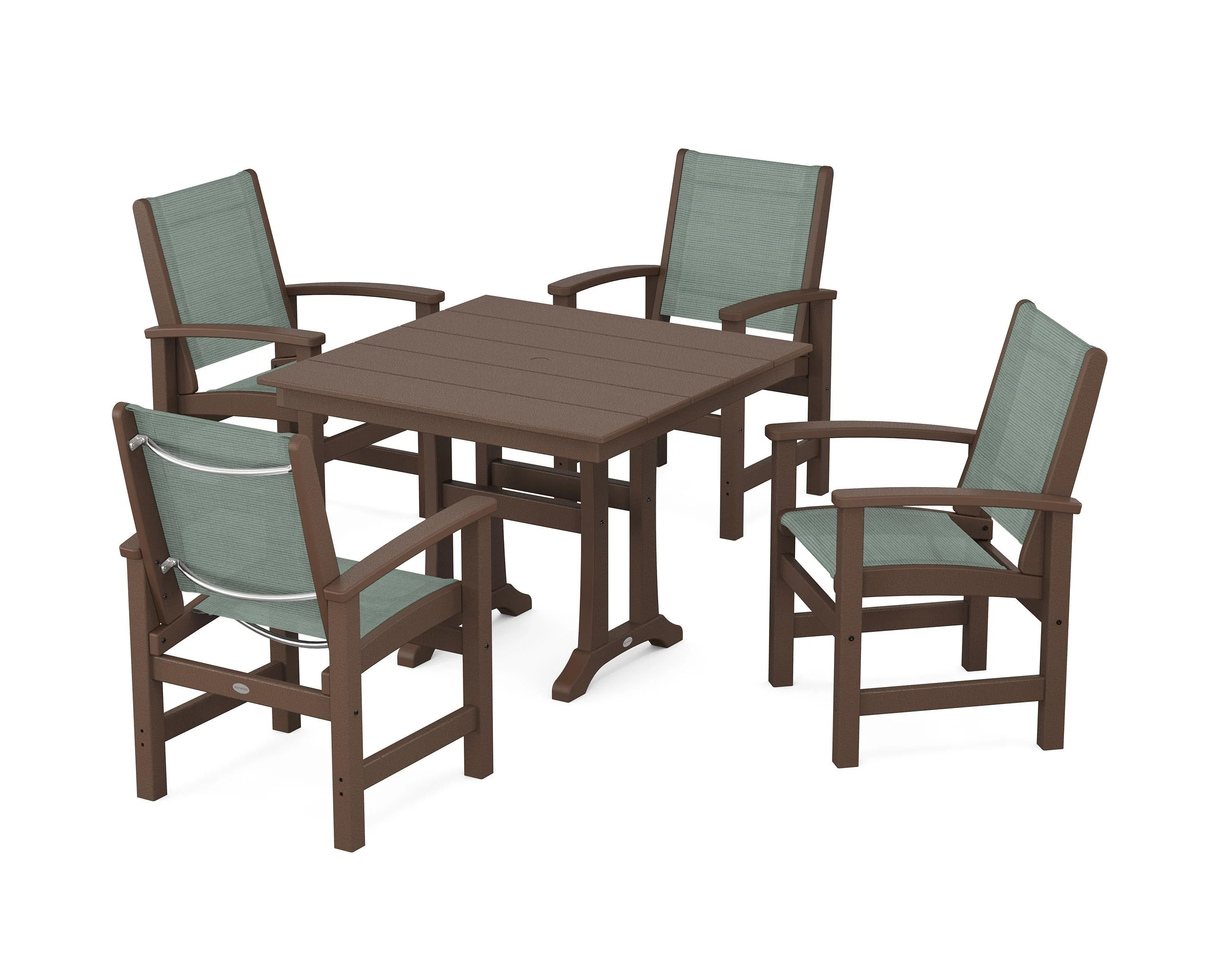 Coastal 5-Piece Farmhouse Dining Set With Trestle Legs - Image 30