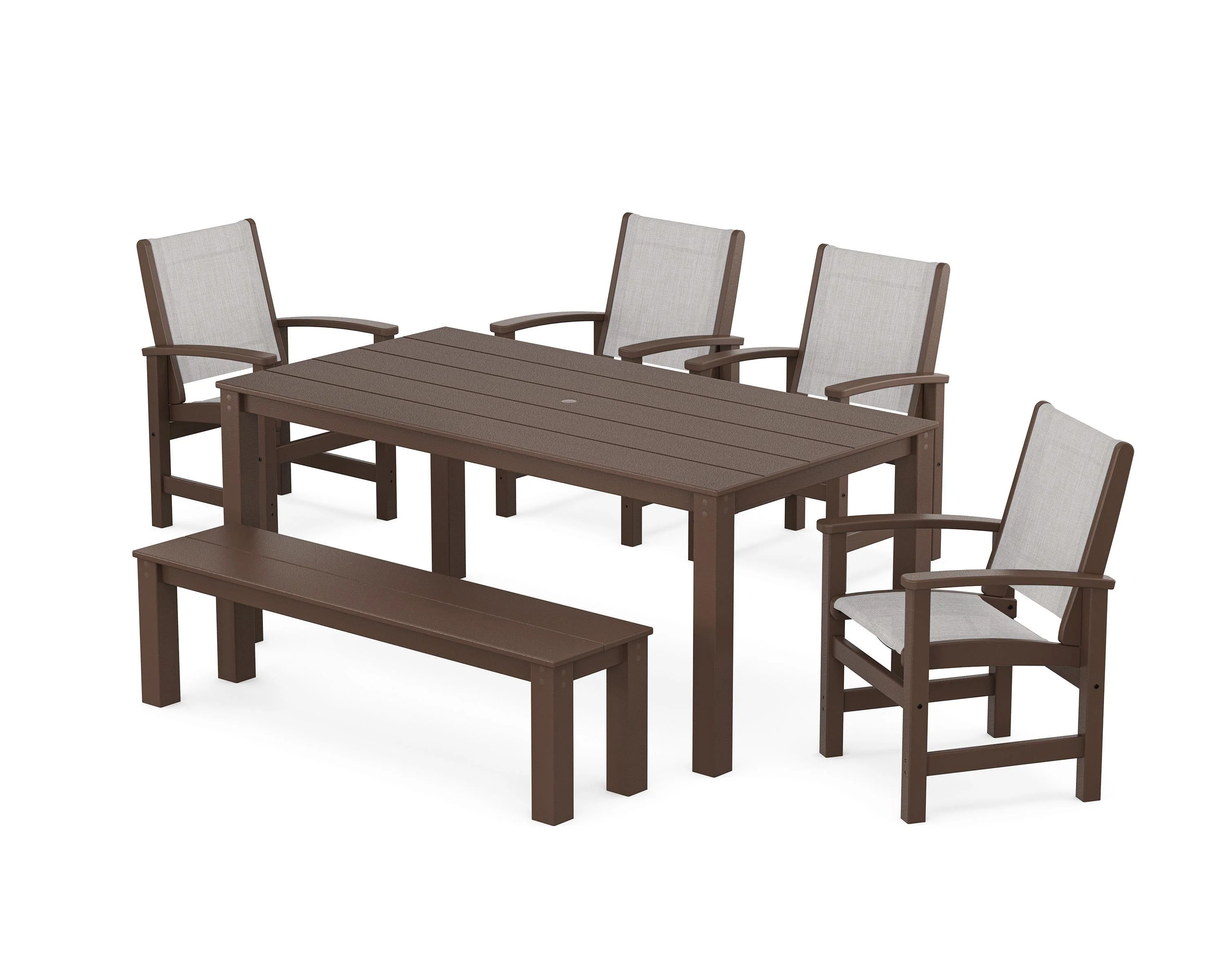 Coastal 6-Piece Parsons Dining Set with Bench - Image 14