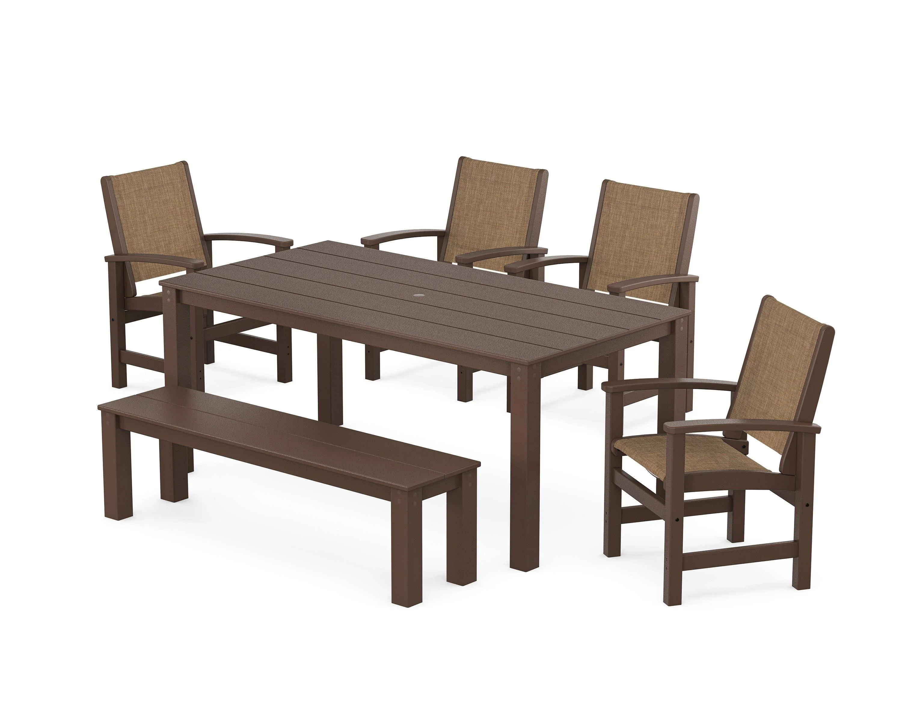Coastal 6-Piece Parsons Dining Set with Bench - Image 28