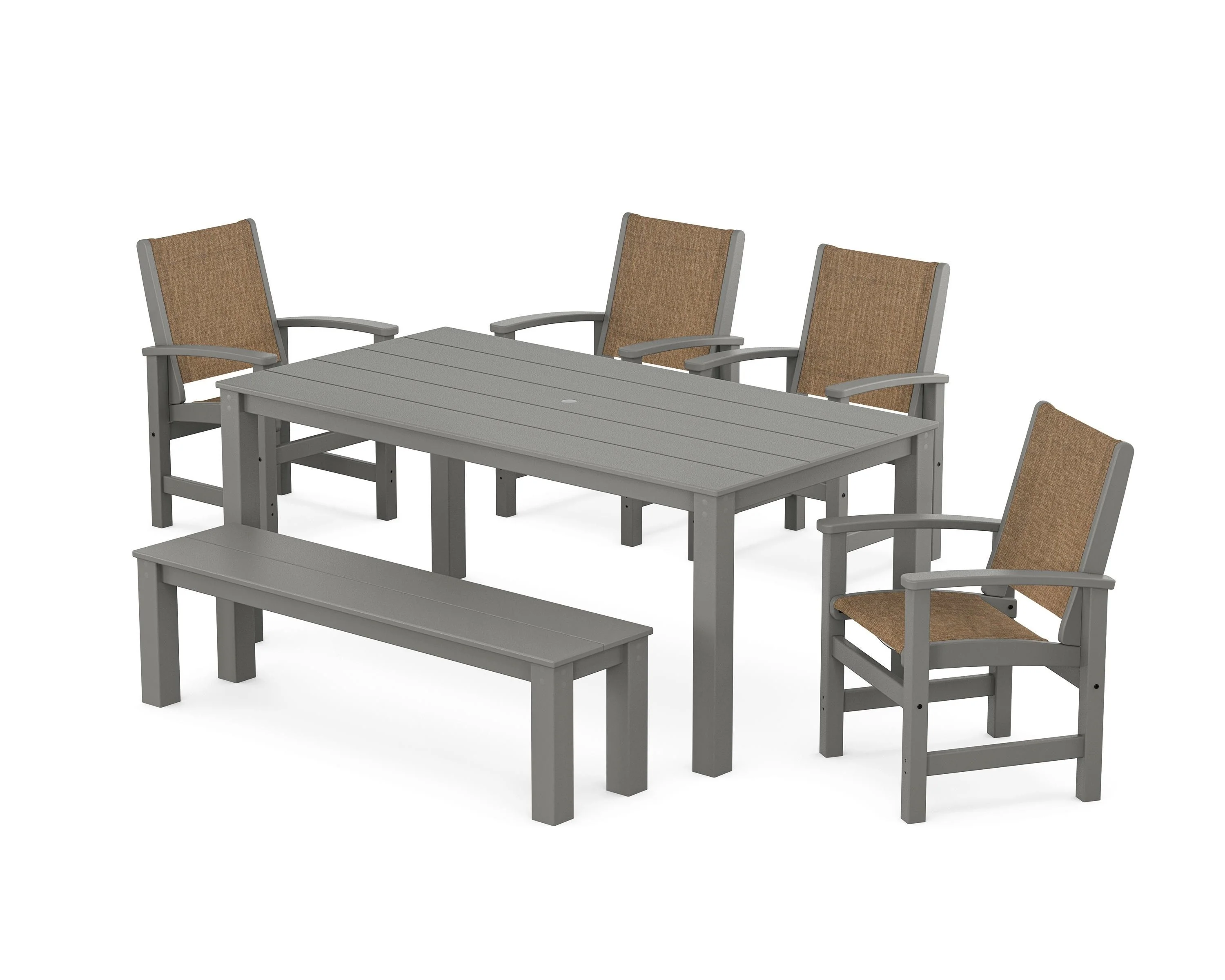 Coastal 6-Piece Parsons Dining Set with Bench - Image 31