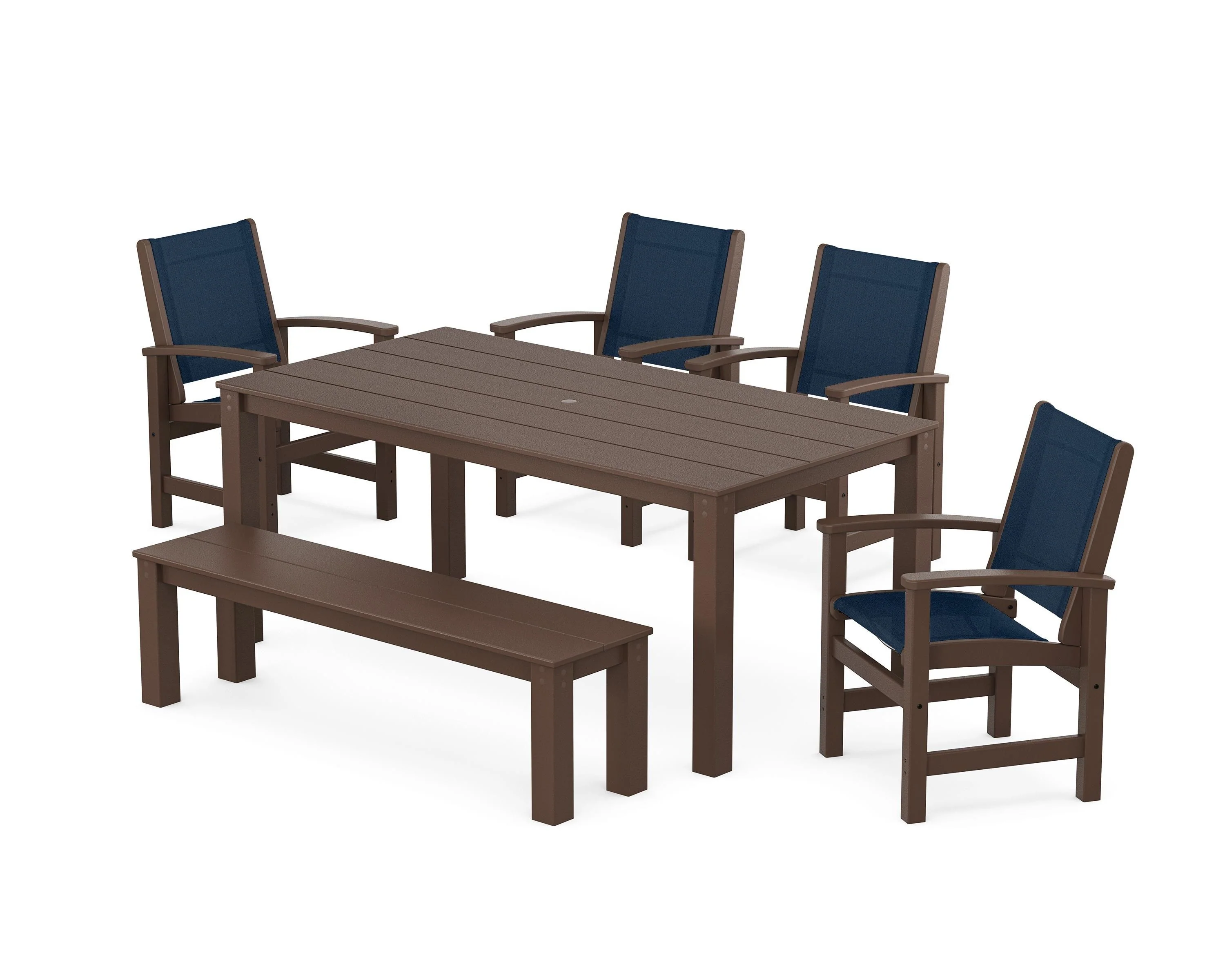 Coastal 6-Piece Parsons Dining Set with Bench - Image 33