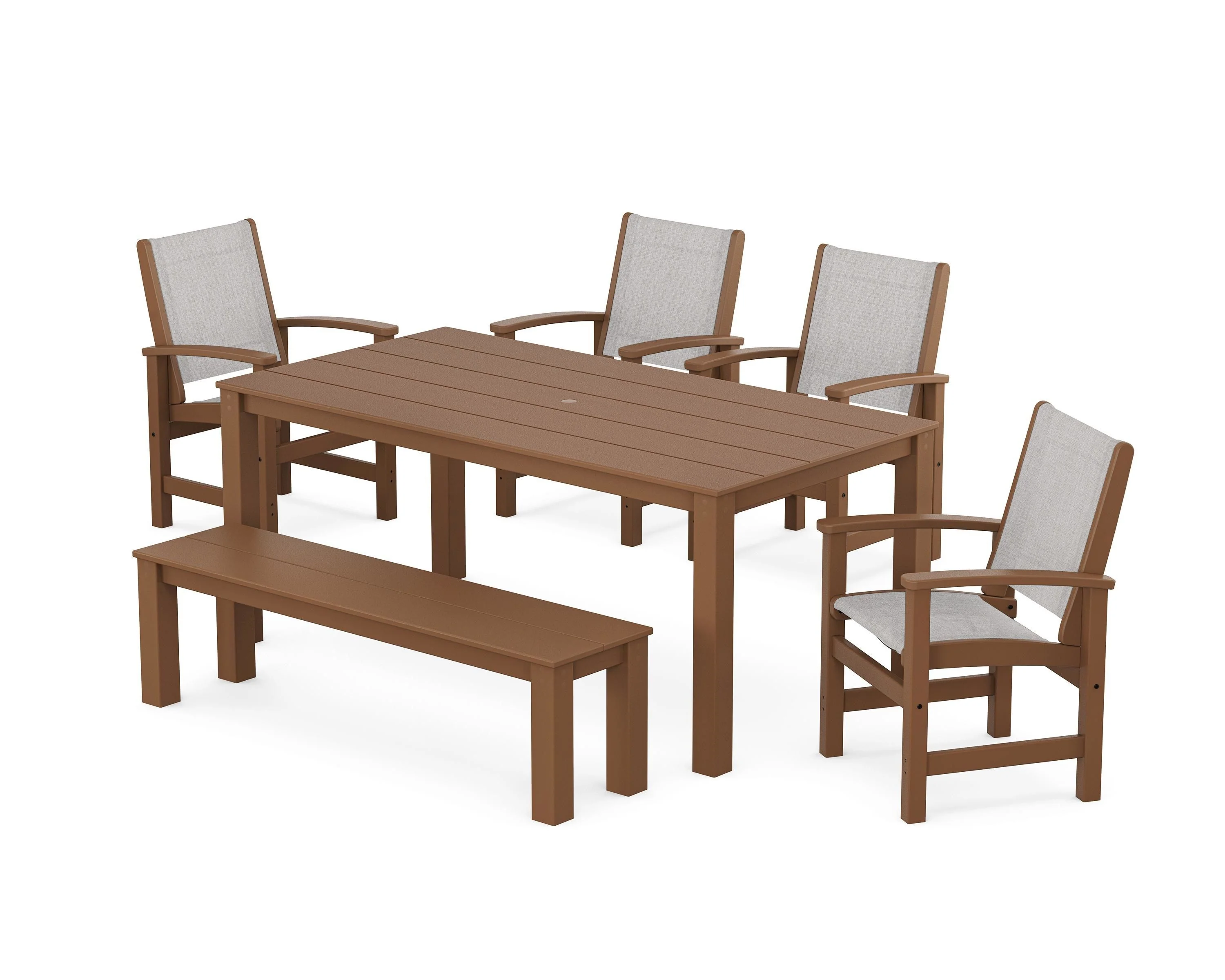Coastal 6-Piece Parsons Dining Set with Bench - Image 34