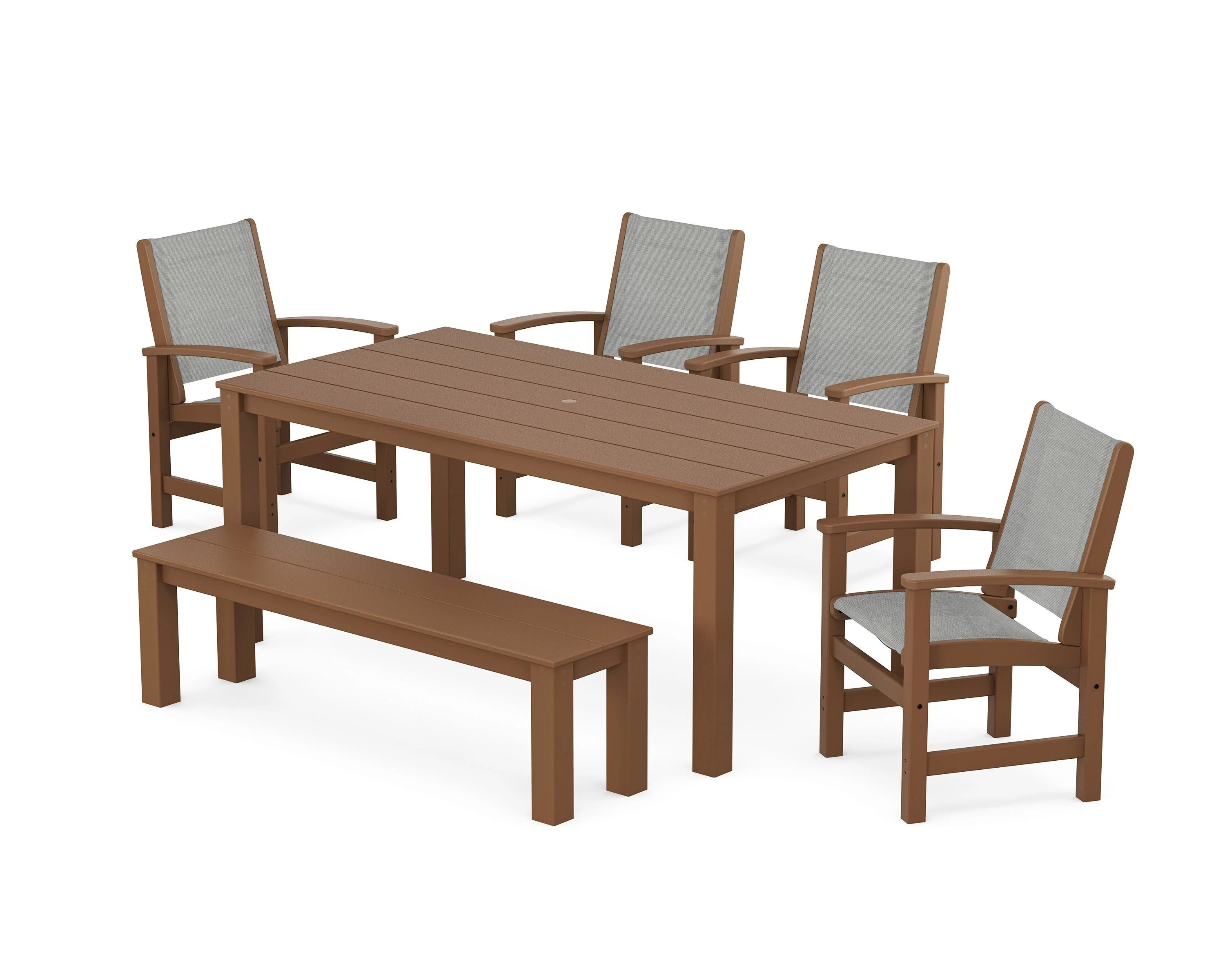 Coastal 6-Piece Parsons Dining Set with Bench - Image 42