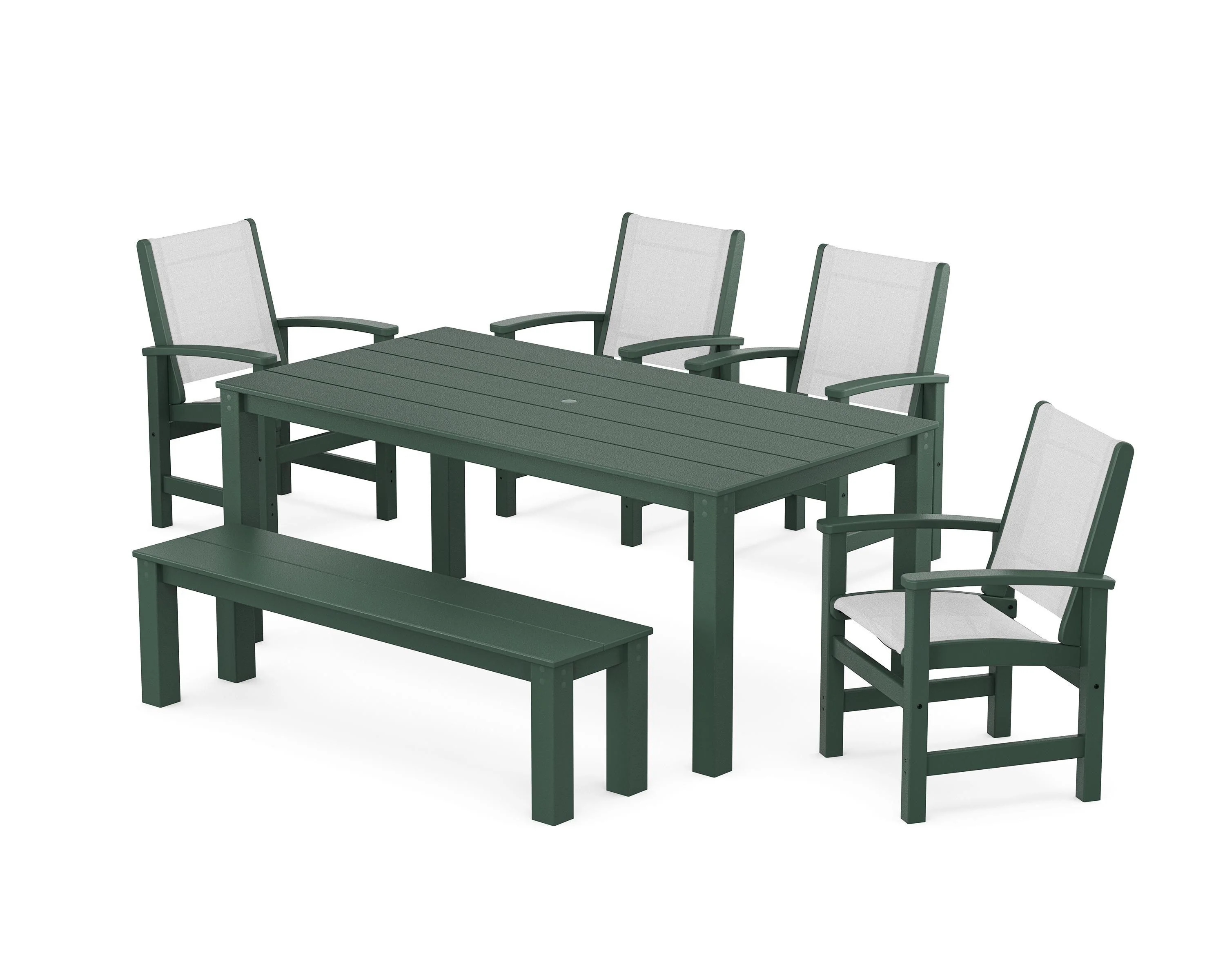 Coastal 6-Piece Parsons Dining Set with Bench - Image 44
