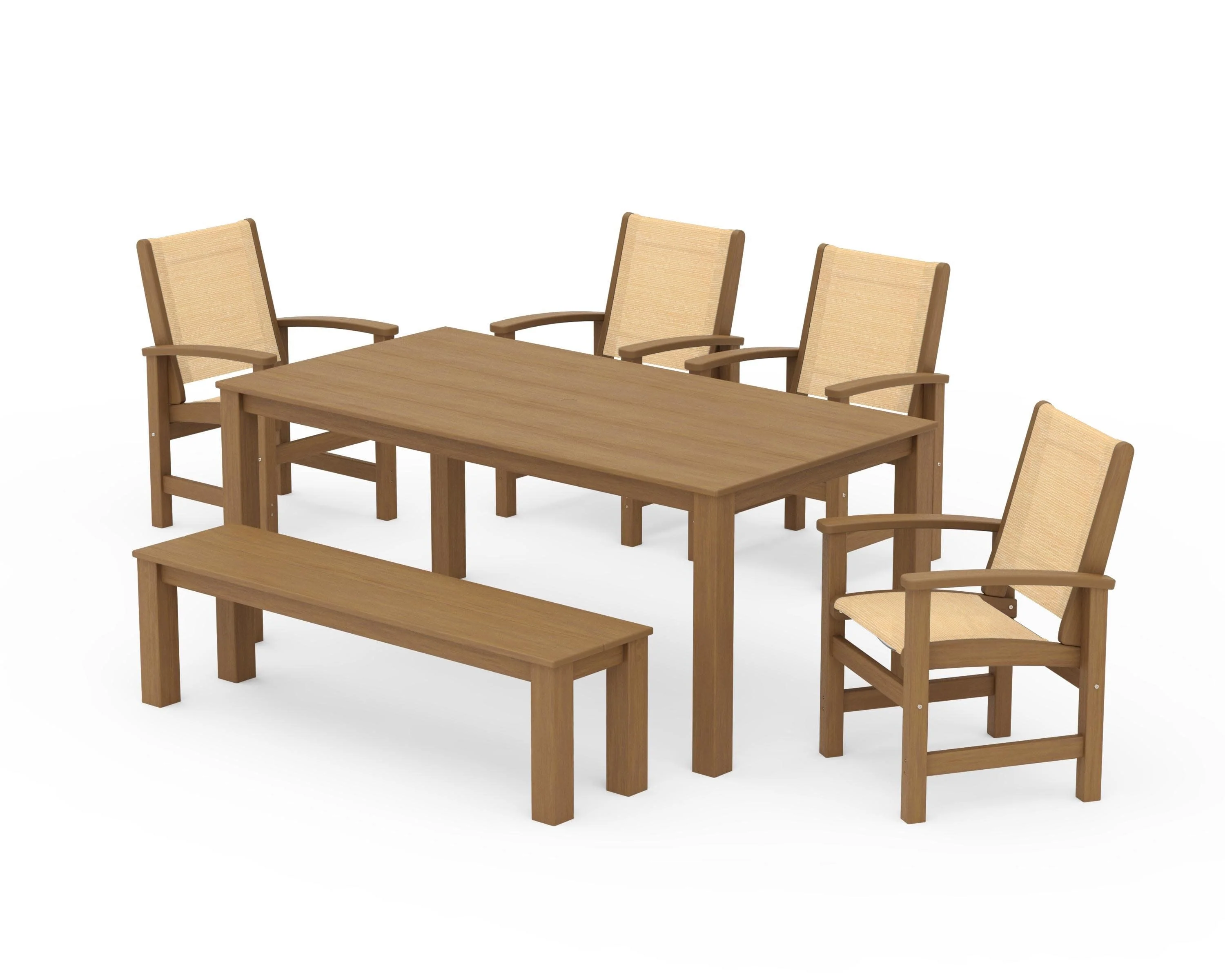Coastal 6-Piece Parsons Dining Set with Bench - Image 61