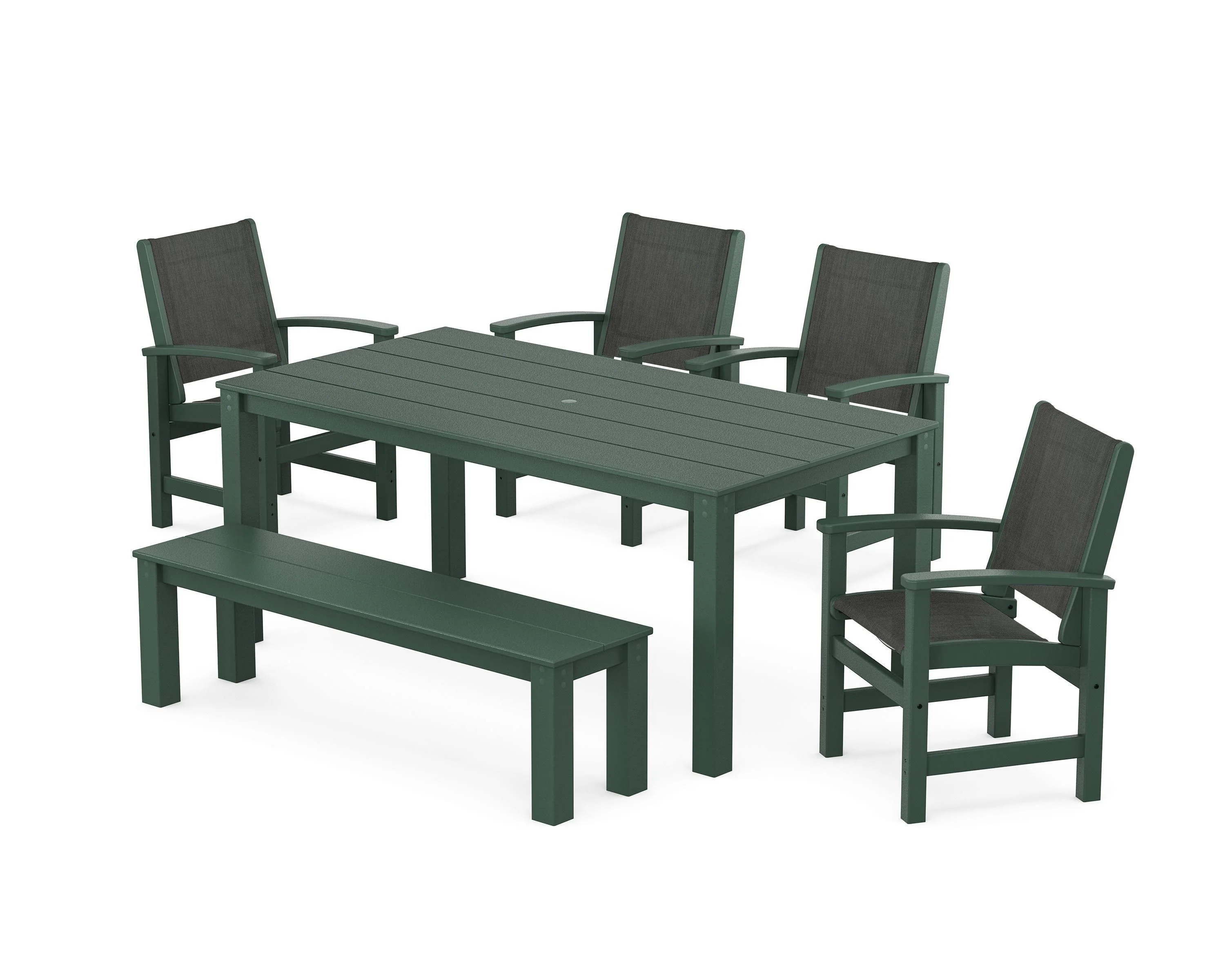 Coastal 6-Piece Parsons Dining Set with Bench - Image 7