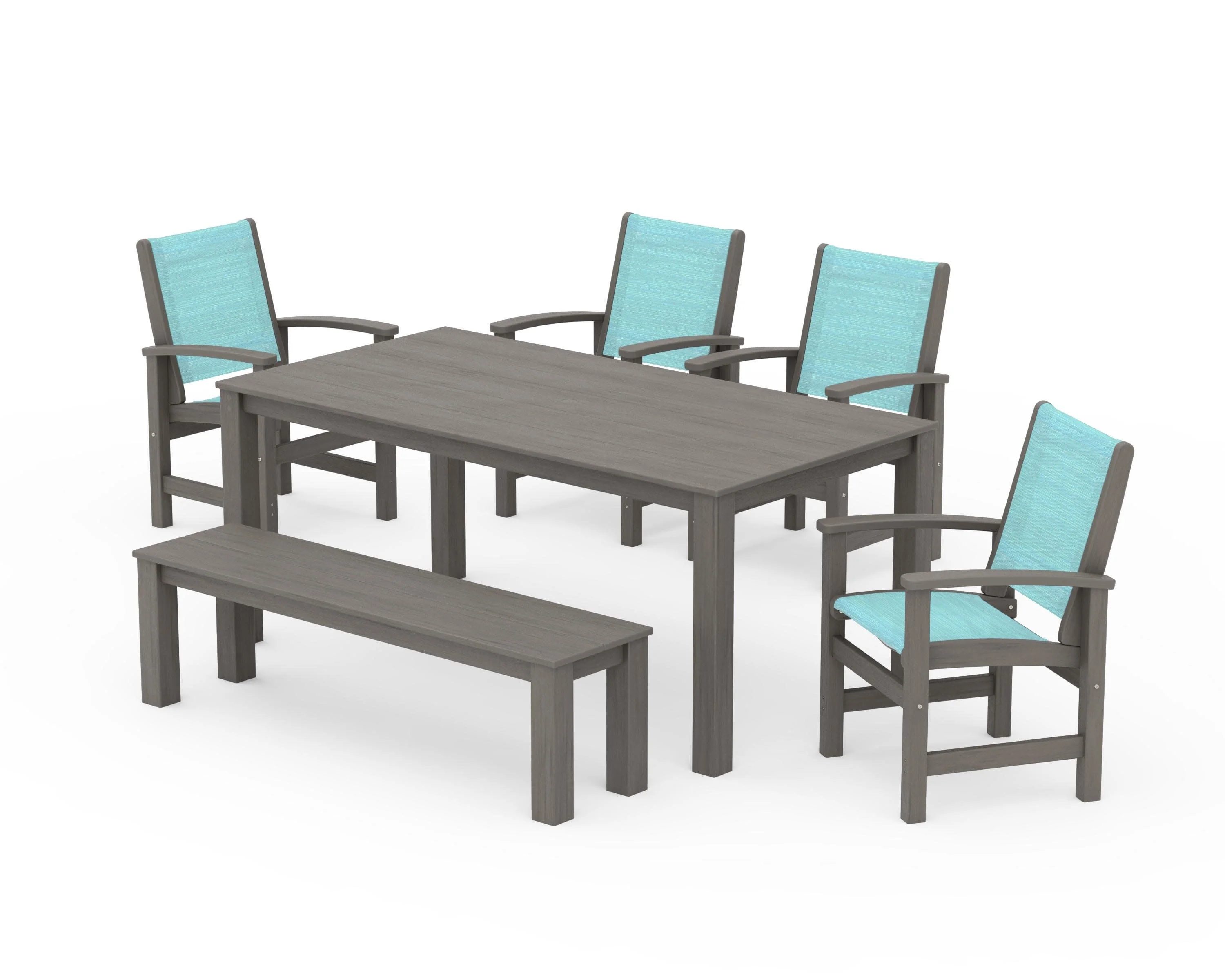 Coastal 6-Piece Parsons Dining Set with Bench - Image 77