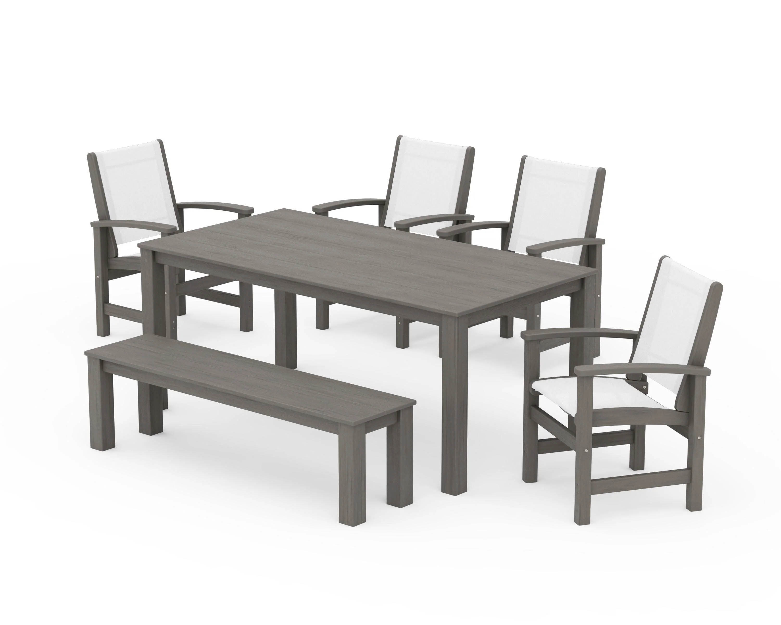 Coastal 6-Piece Parsons Dining Set with Bench - Image 80