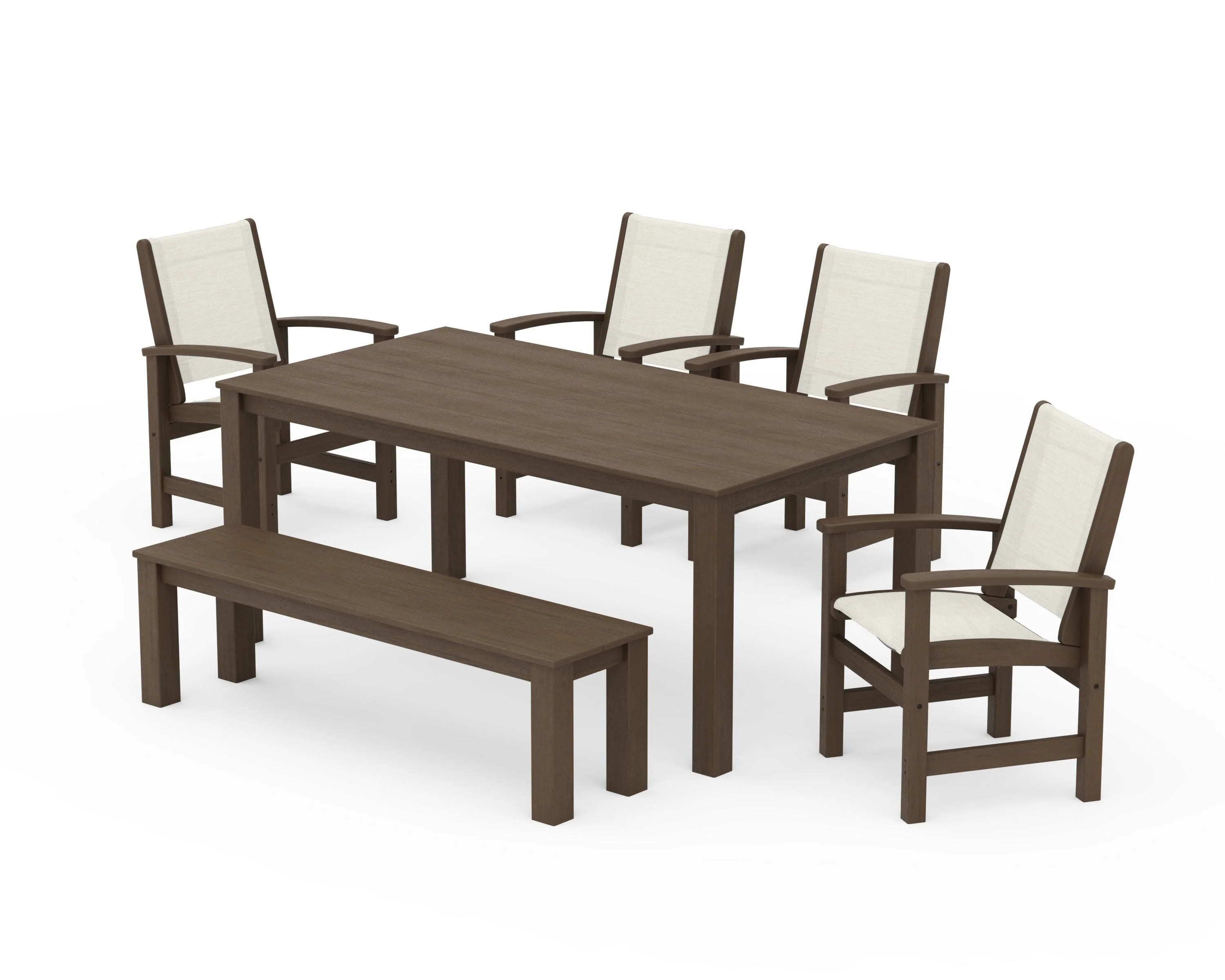 Coastal 6-Piece Parsons Dining Set with Bench - Image 81