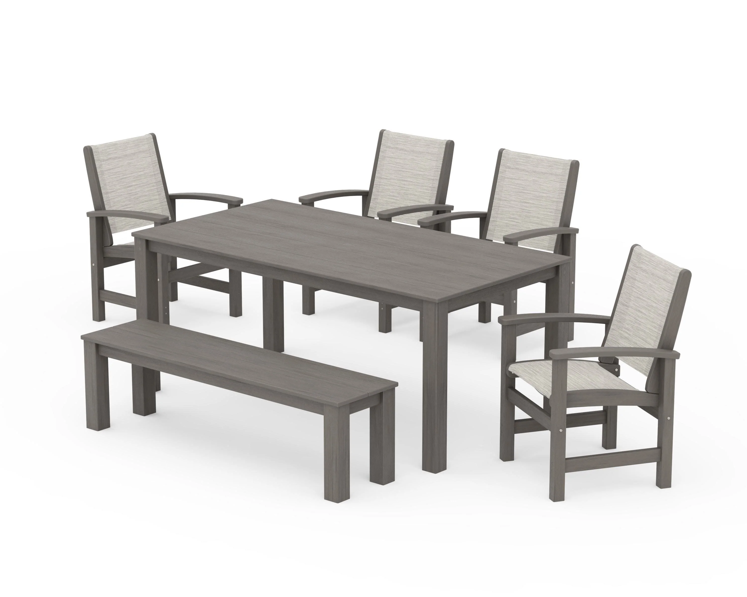 Coastal 6-Piece Parsons Dining Set with Bench - Image 85