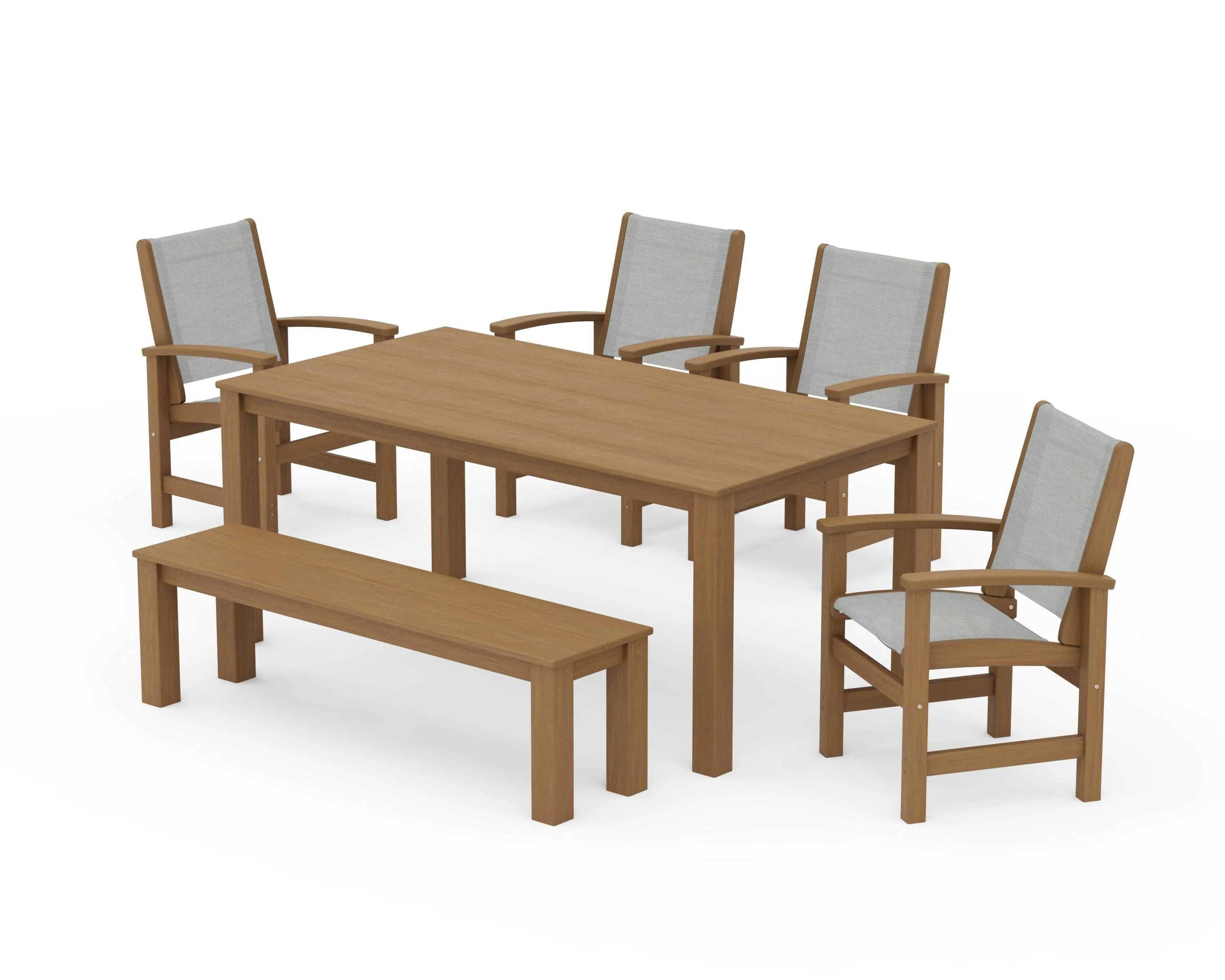 Coastal 6-Piece Parsons Dining Set with Bench - Image 91