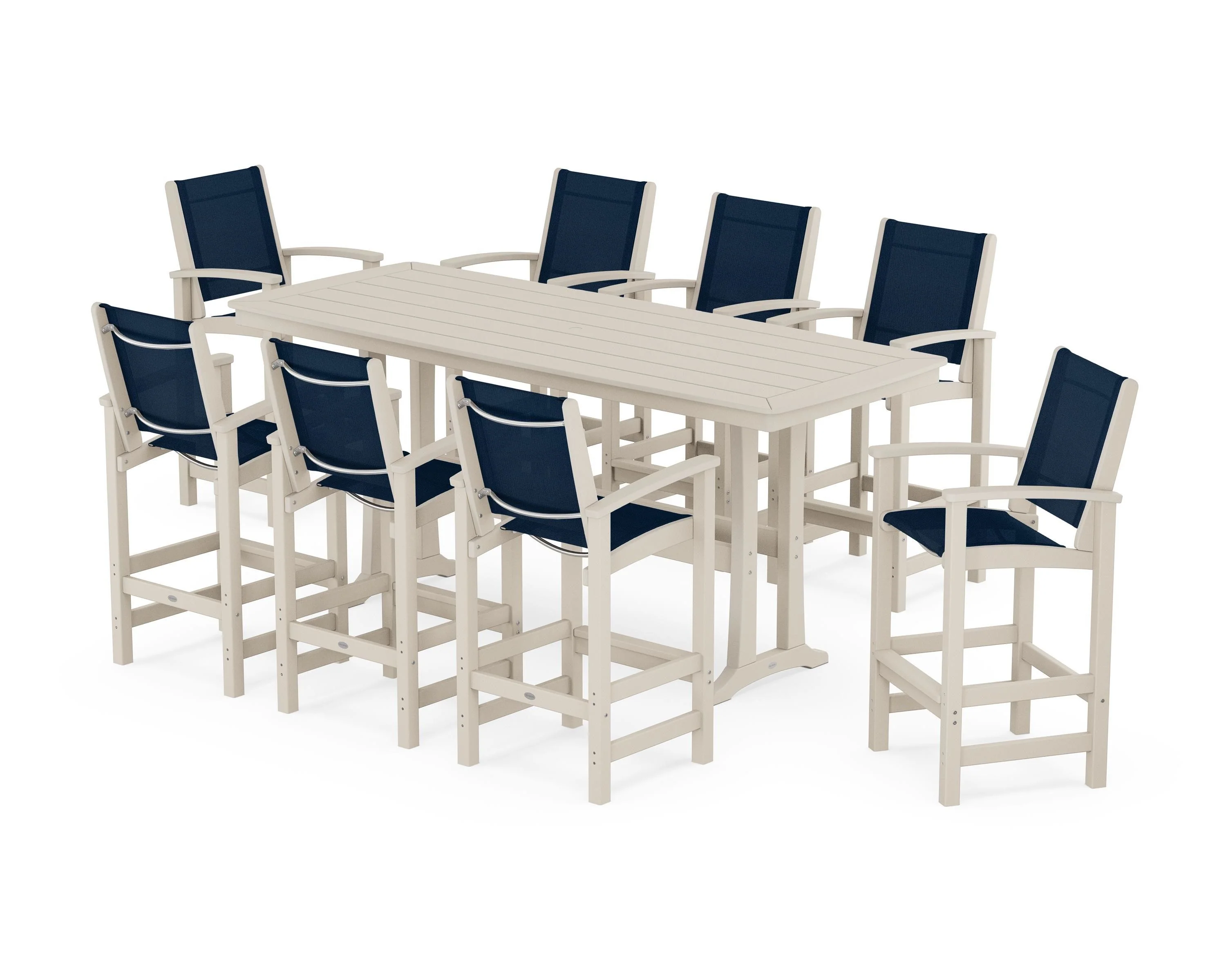 Coastal 9-Piece Bar Set with Trestle Legs - Image 103