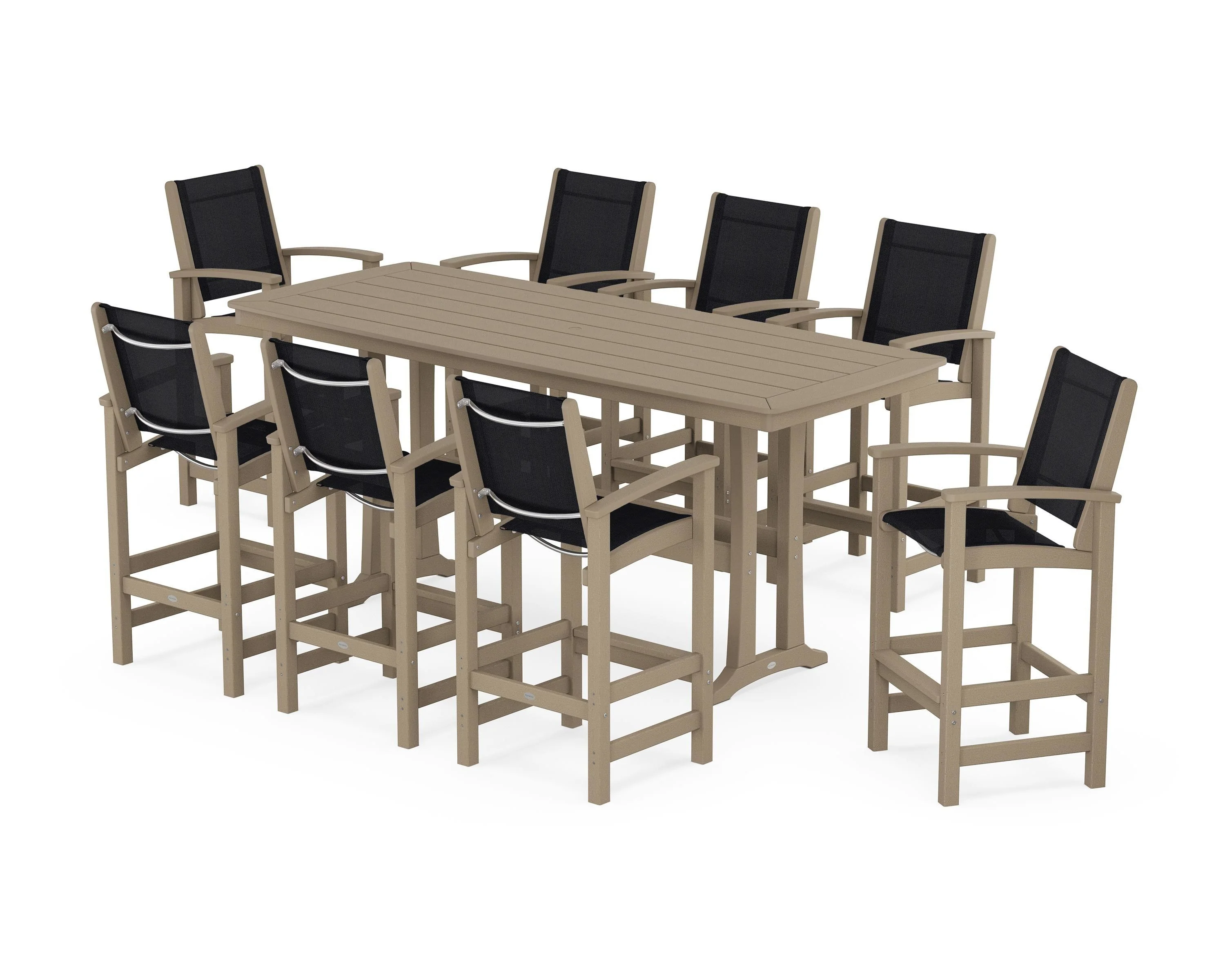 Coastal 9-Piece Bar Set with Trestle Legs - Image 104