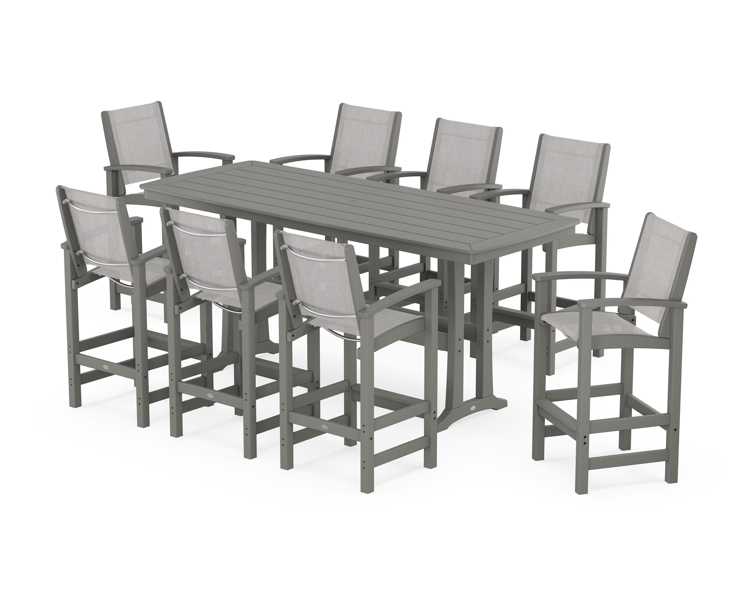 Coastal 9-Piece Bar Set with Trestle Legs - Image 123