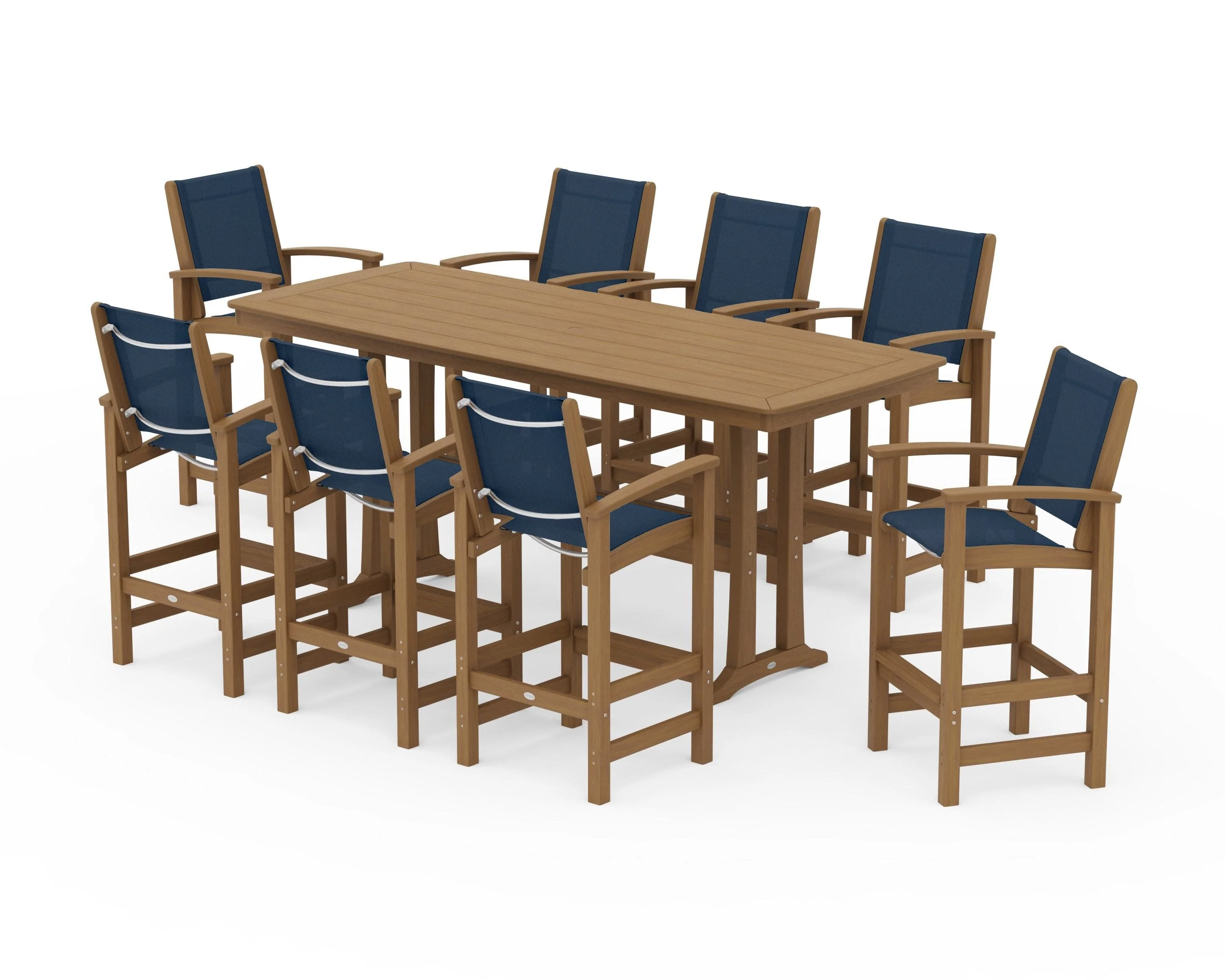 Coastal 9-Piece Bar Set with Trestle Legs - Image 140