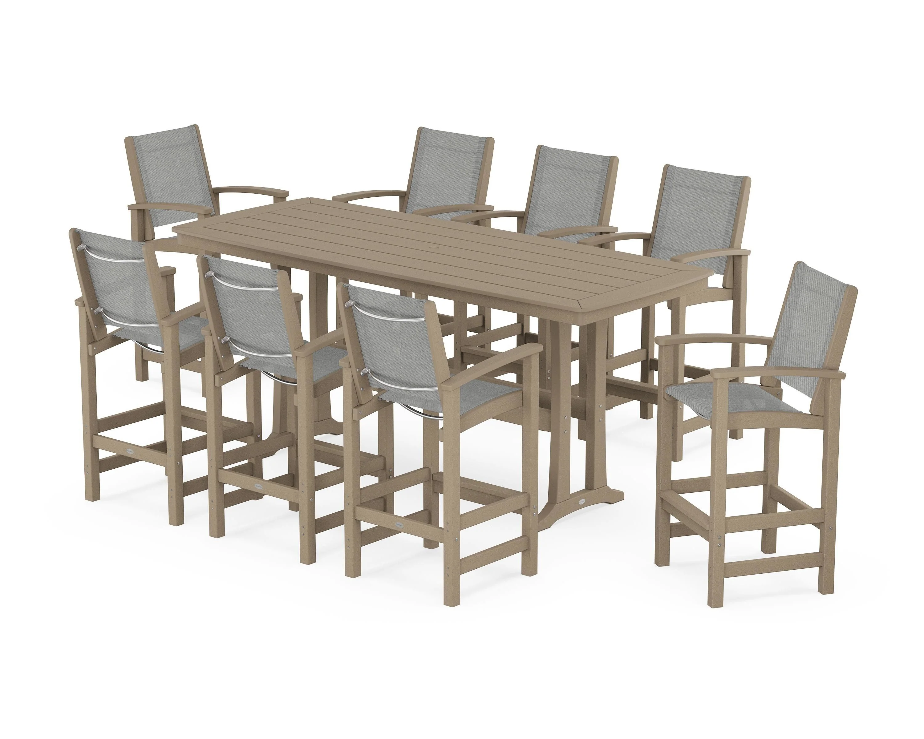 Coastal 9-Piece Bar Set with Trestle Legs - Image 61