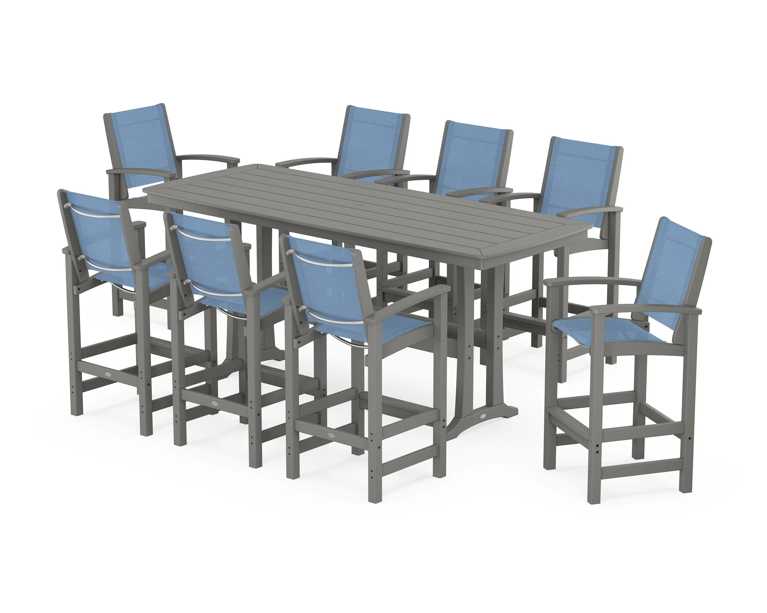 Coastal 9-Piece Bar Set with Trestle Legs - Image 65