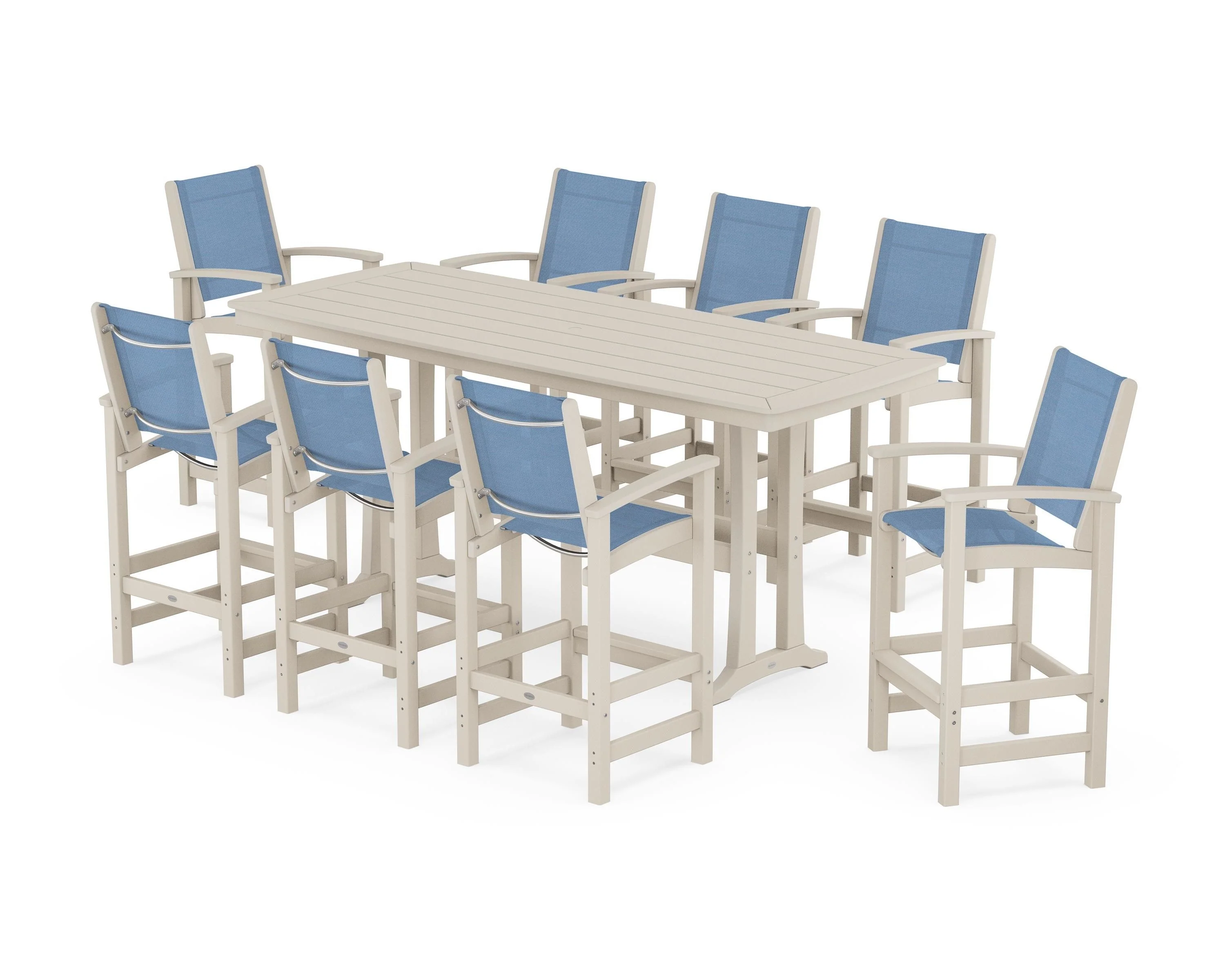 Coastal 9-Piece Bar Set with Trestle Legs - Image 66