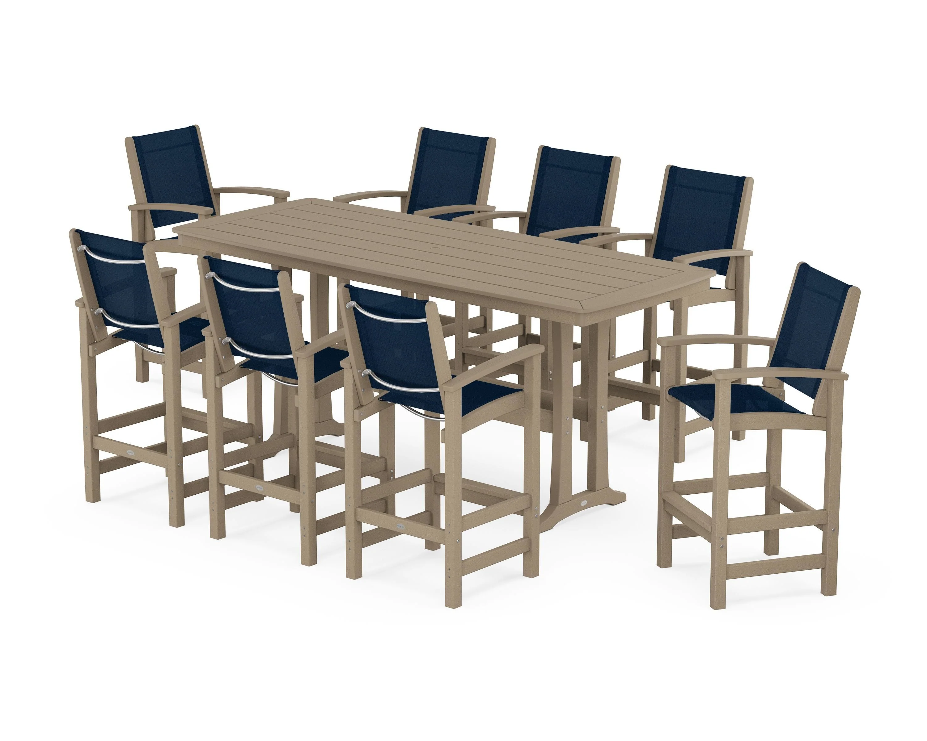 Coastal 9-Piece Bar Set with Trestle Legs - Image 74