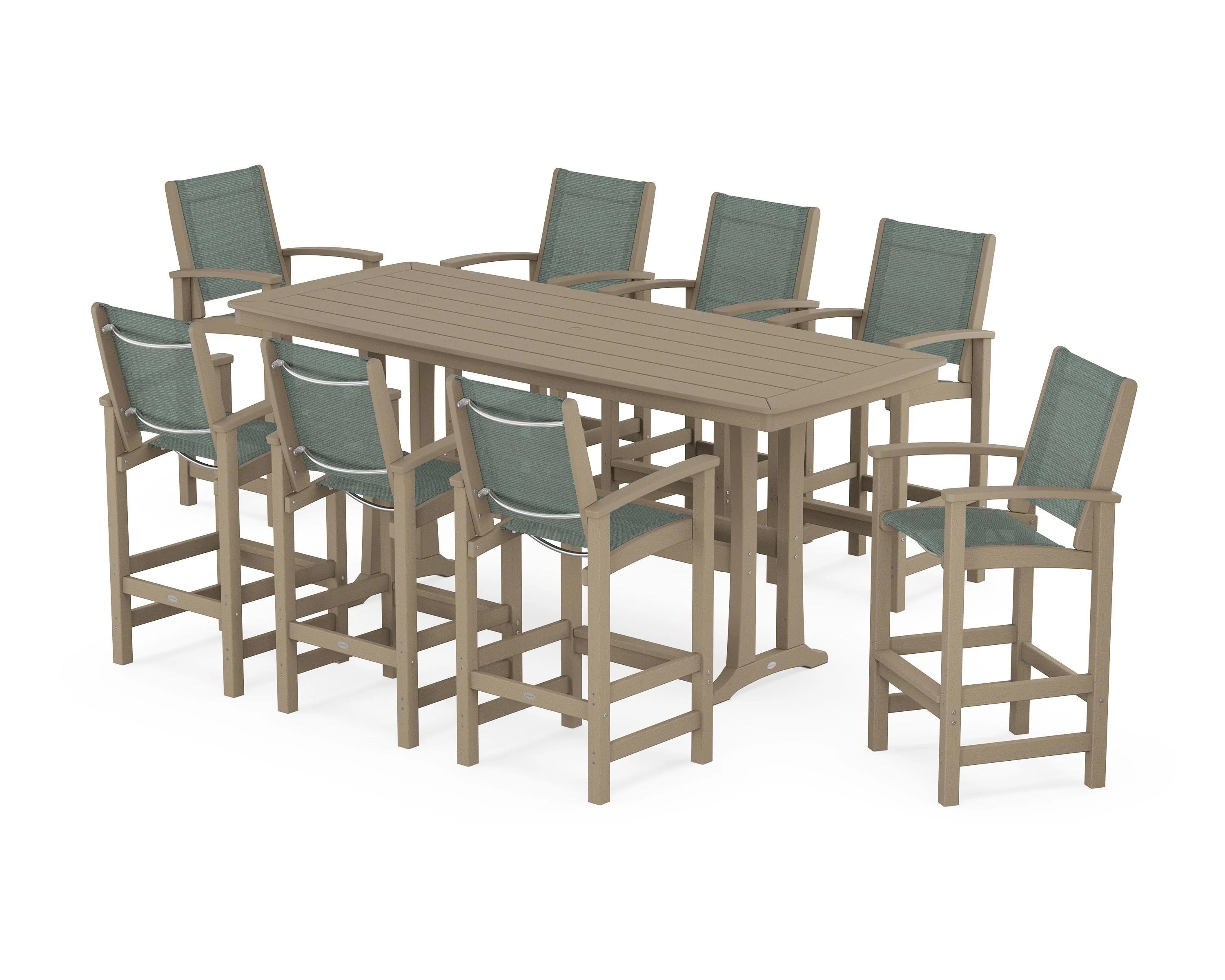Coastal 9-Piece Bar Set with Trestle Legs - Image 80