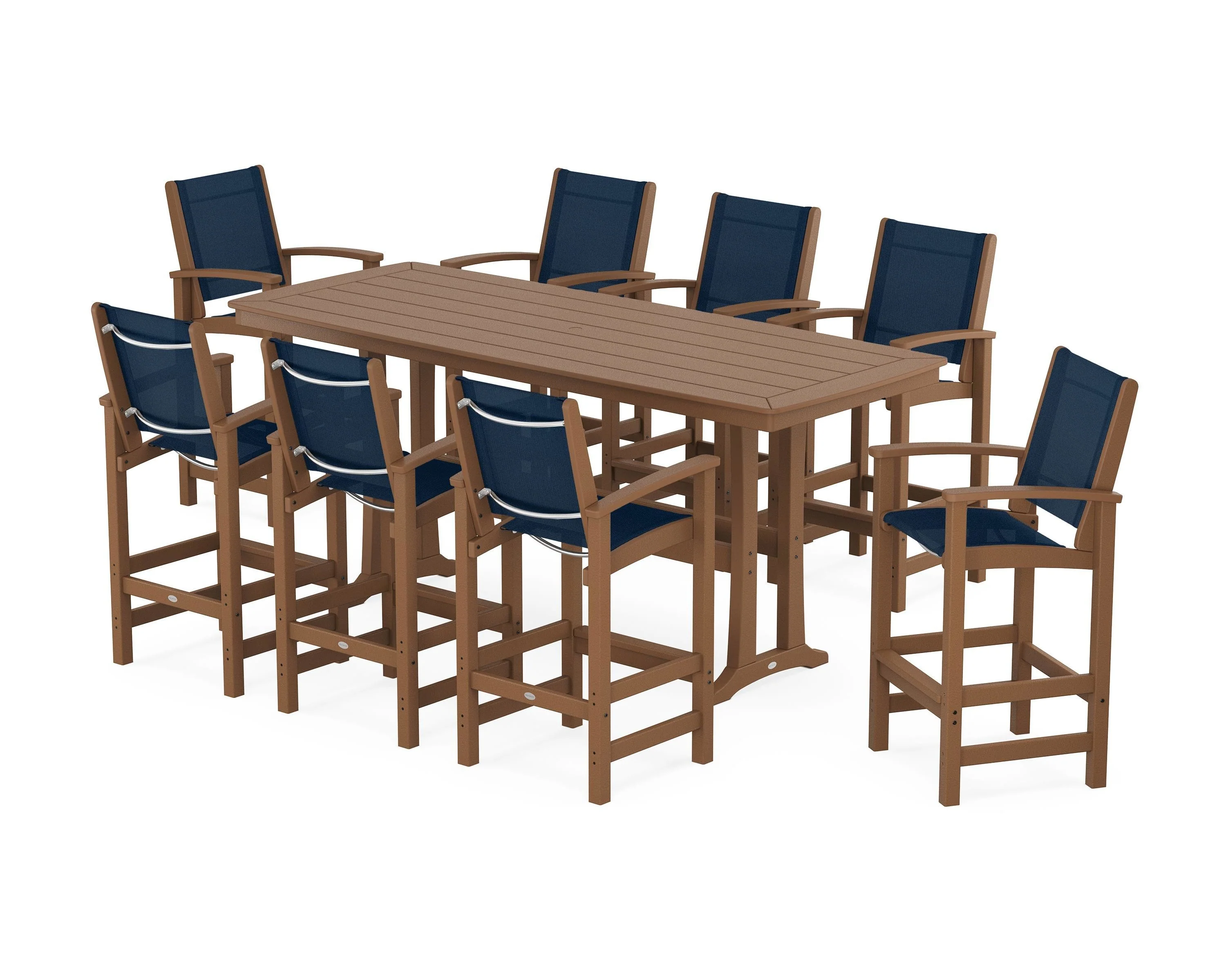 Coastal 9-Piece Bar Set with Trestle Legs - Image 88