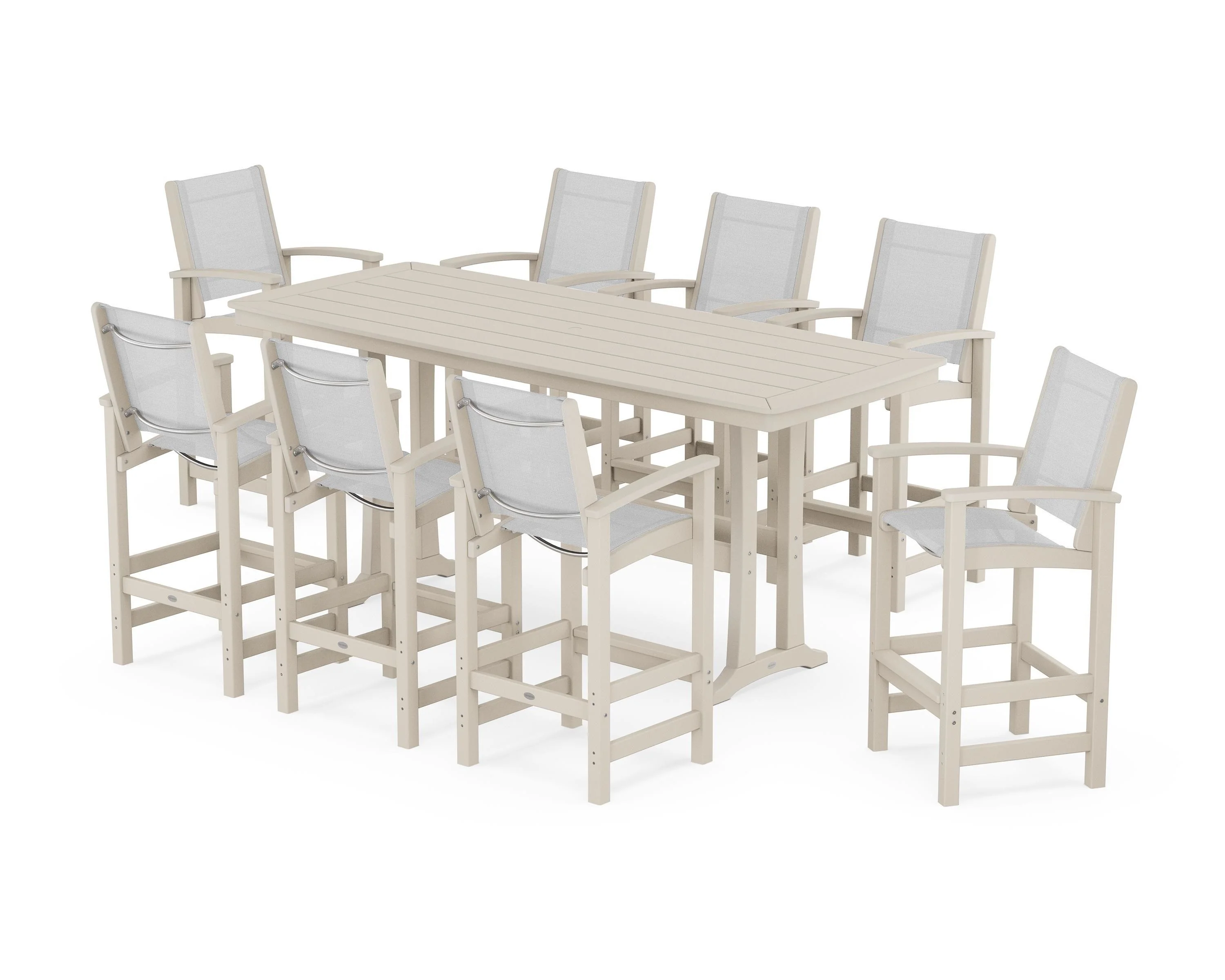 Coastal 9-Piece Bar Set with Trestle Legs - Image 9