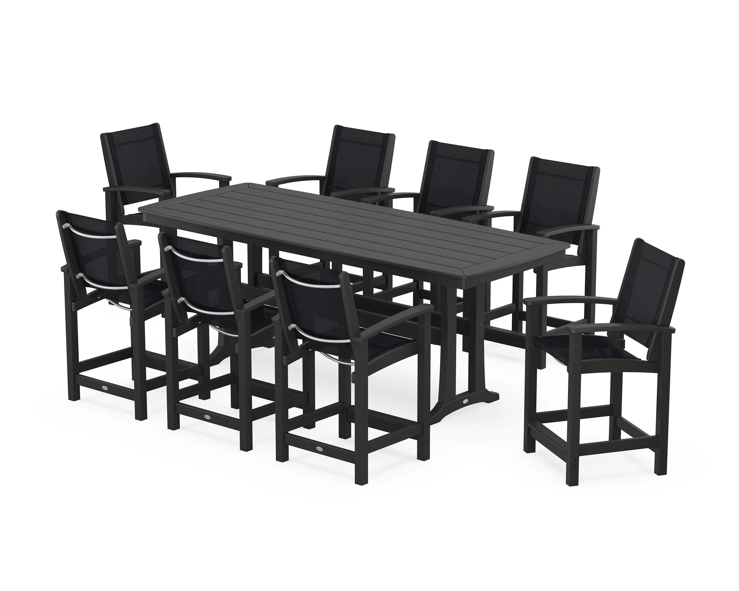 Coastal 9-Piece Counter Set with Trestle Legs - Image 100