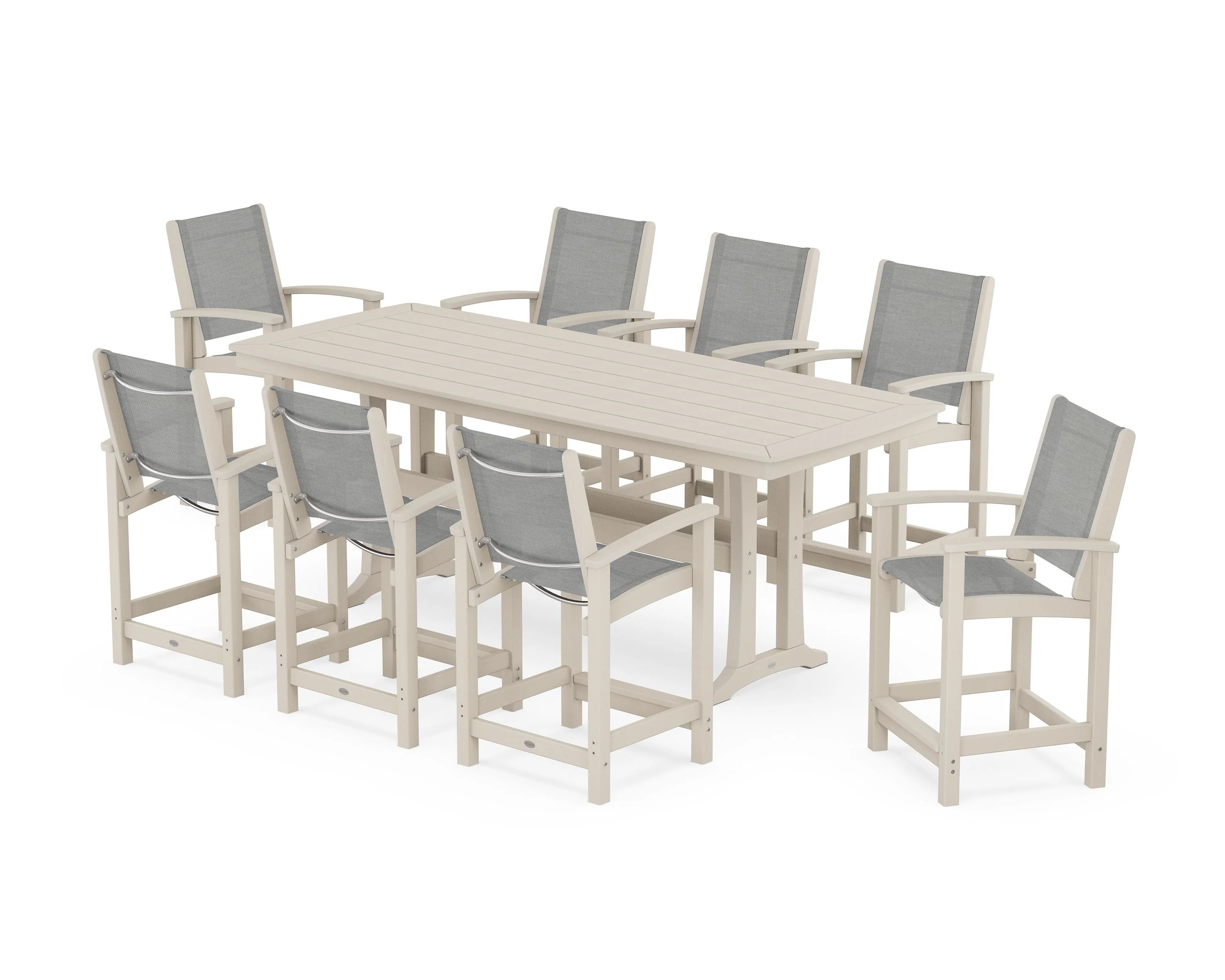 Coastal 9-Piece Counter Set with Trestle Legs - Image 101