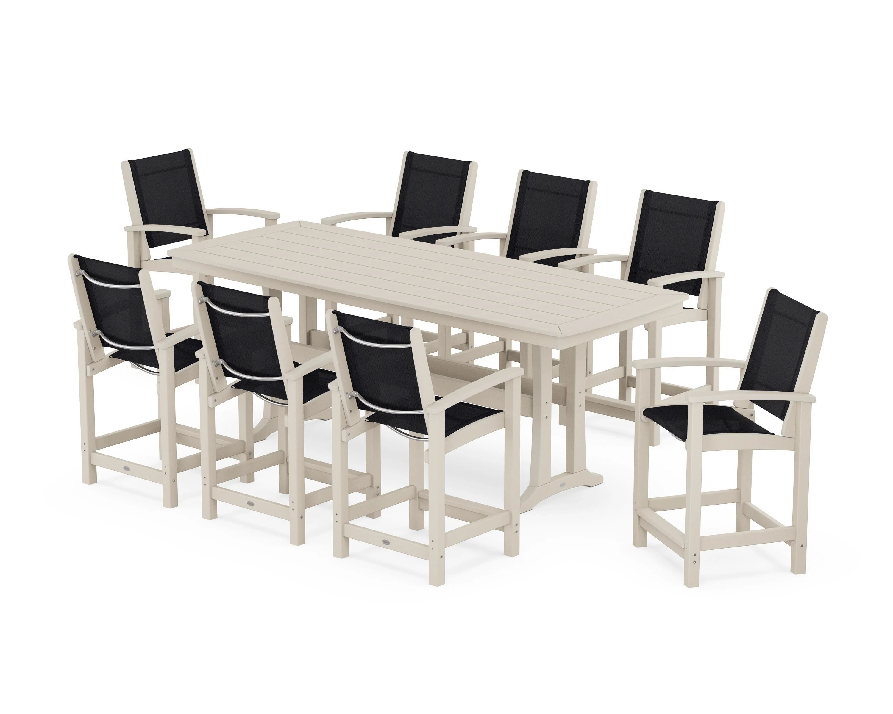 Coastal 9-Piece Counter Set with Trestle Legs - Image 104