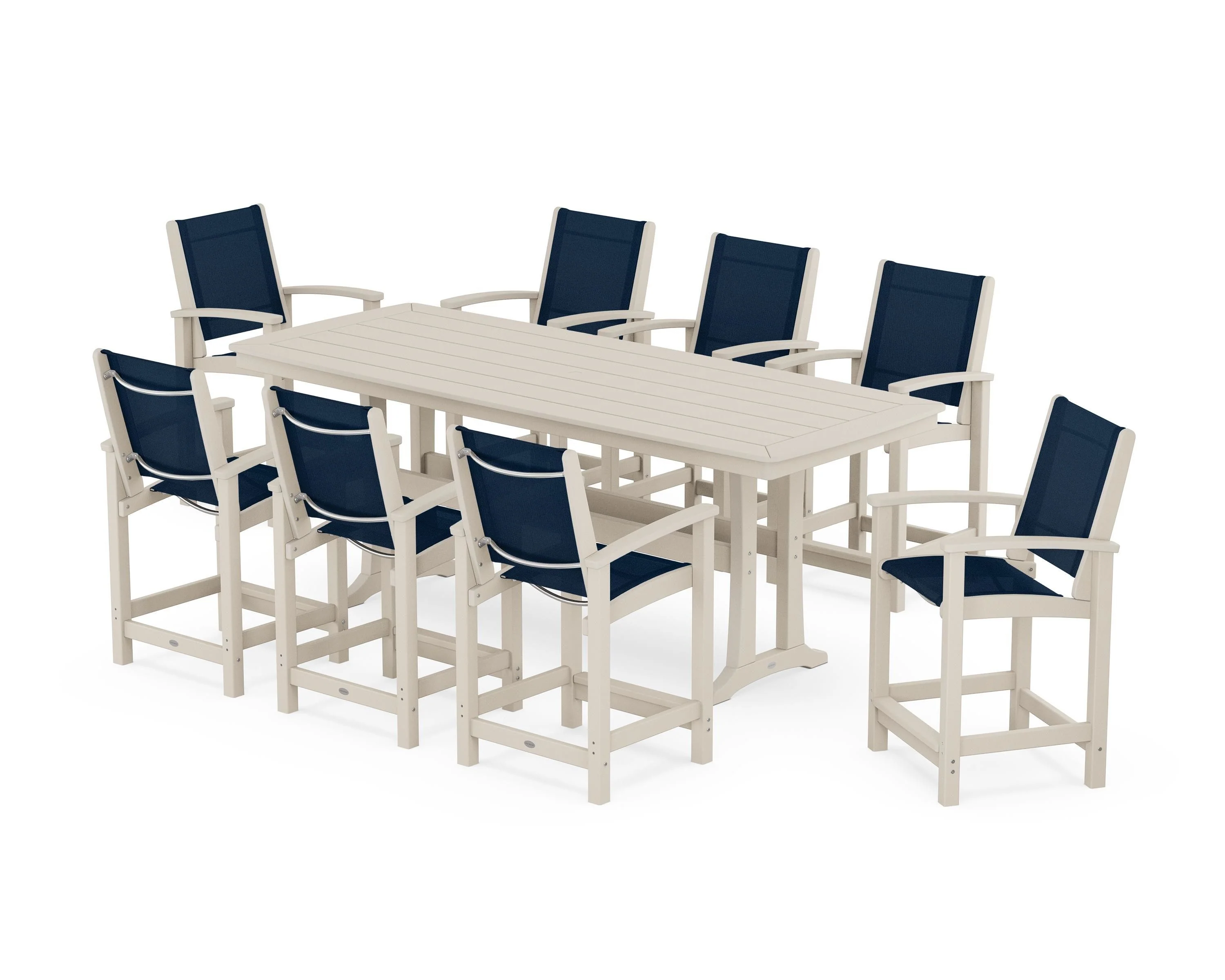 Coastal 9-Piece Counter Set with Trestle Legs - Image 107