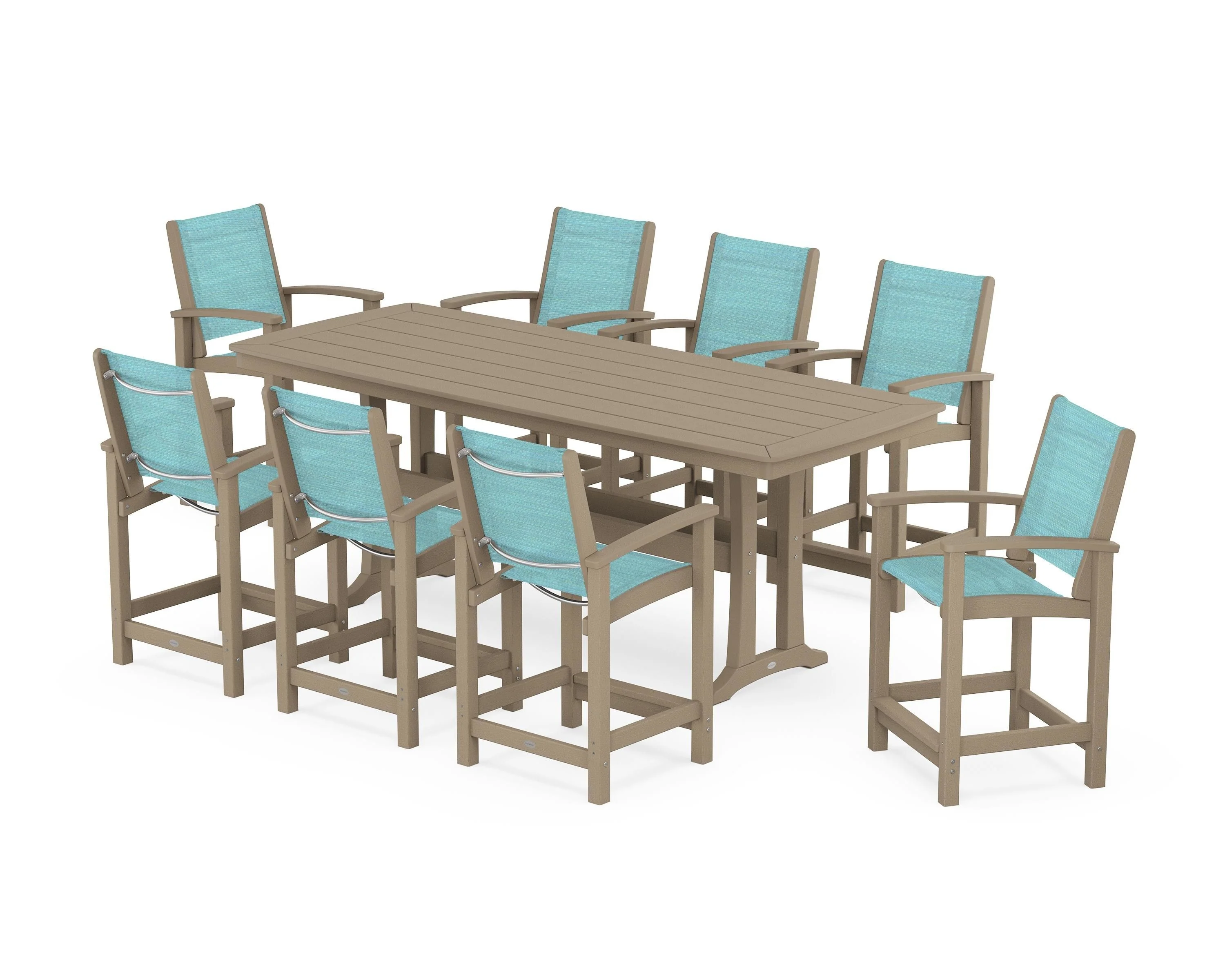 Coastal 9-Piece Counter Set with Trestle Legs - Image 11