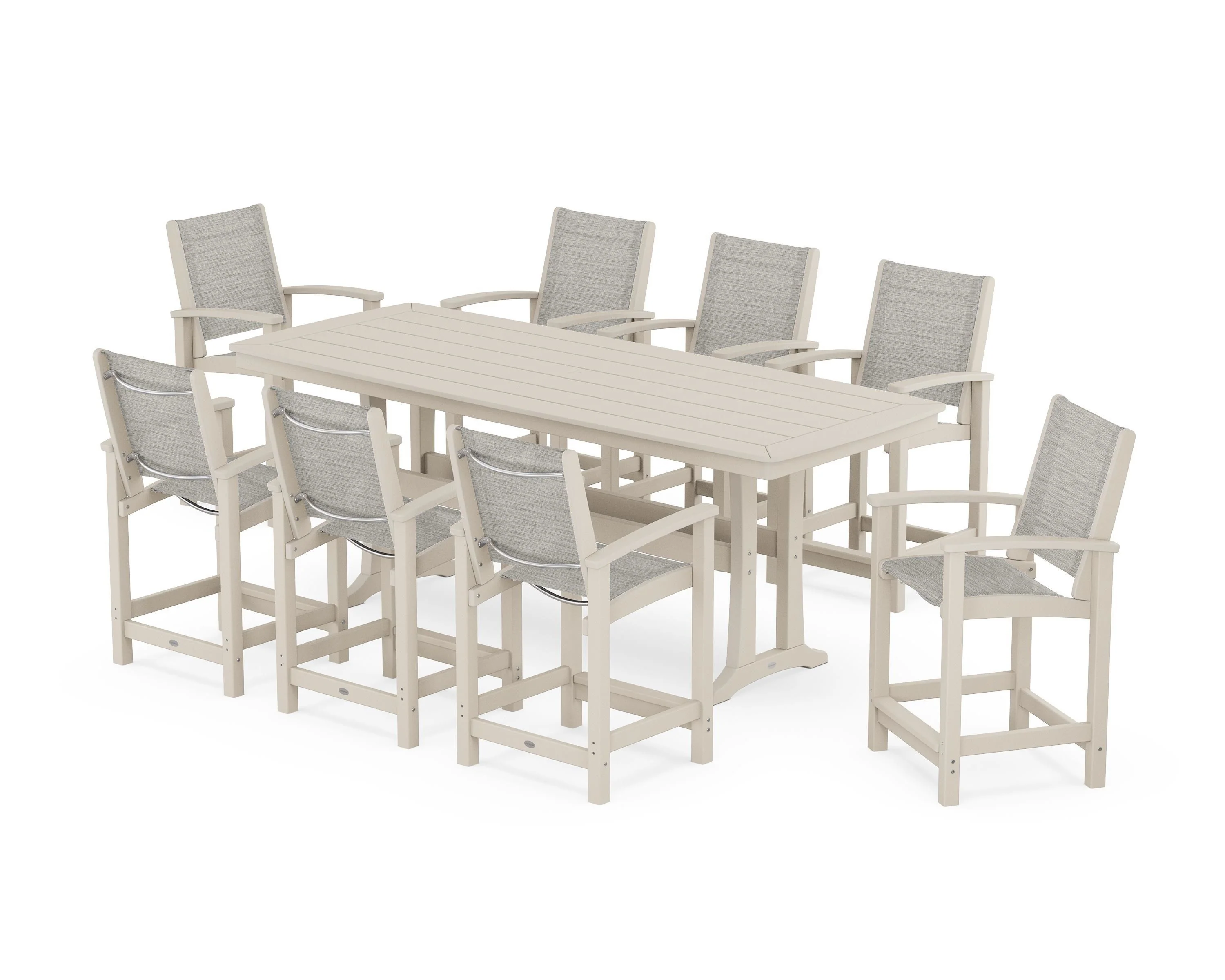 Coastal 9-Piece Counter Set with Trestle Legs - Image 113