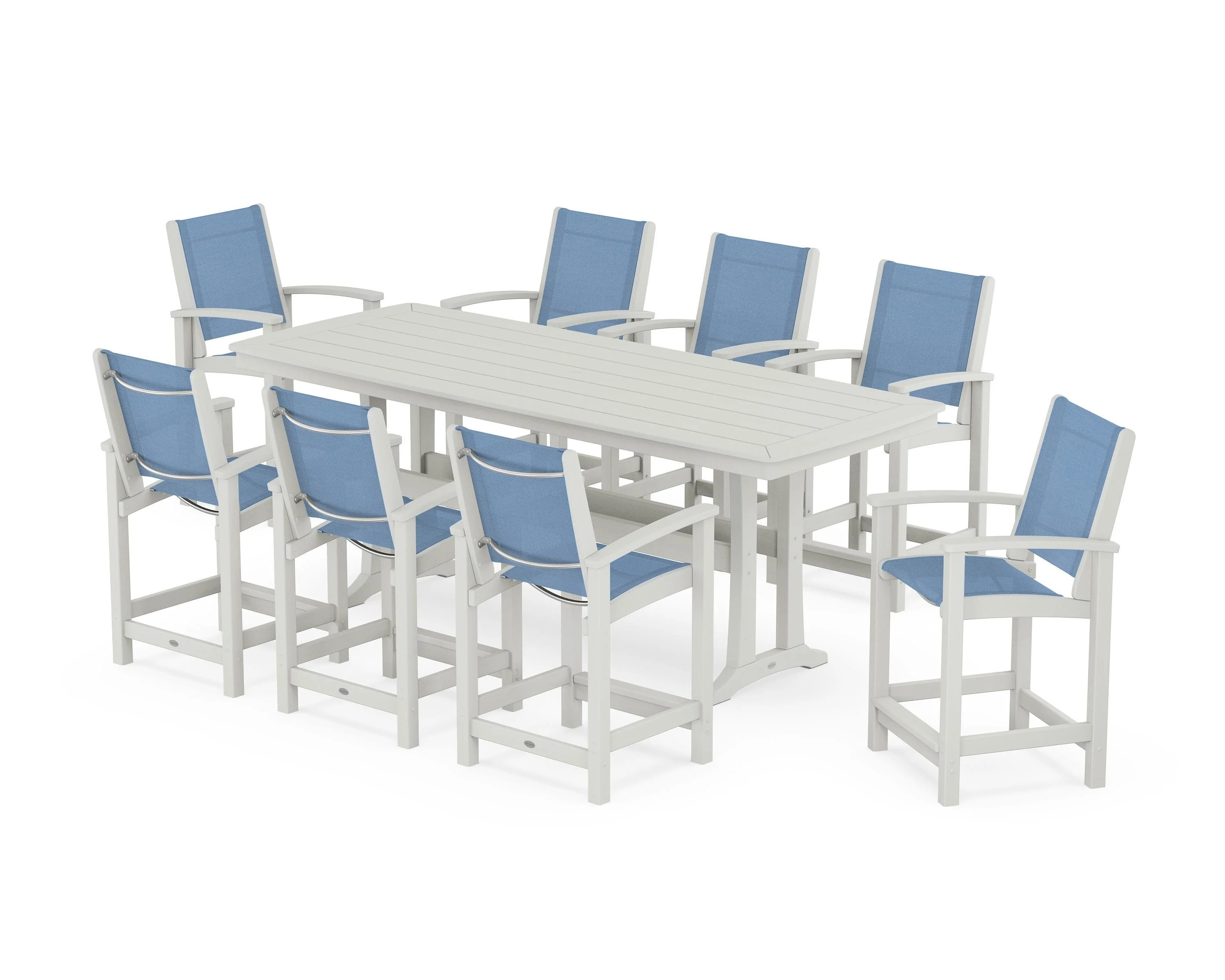 Coastal 9-Piece Counter Set with Trestle Legs - Image 117