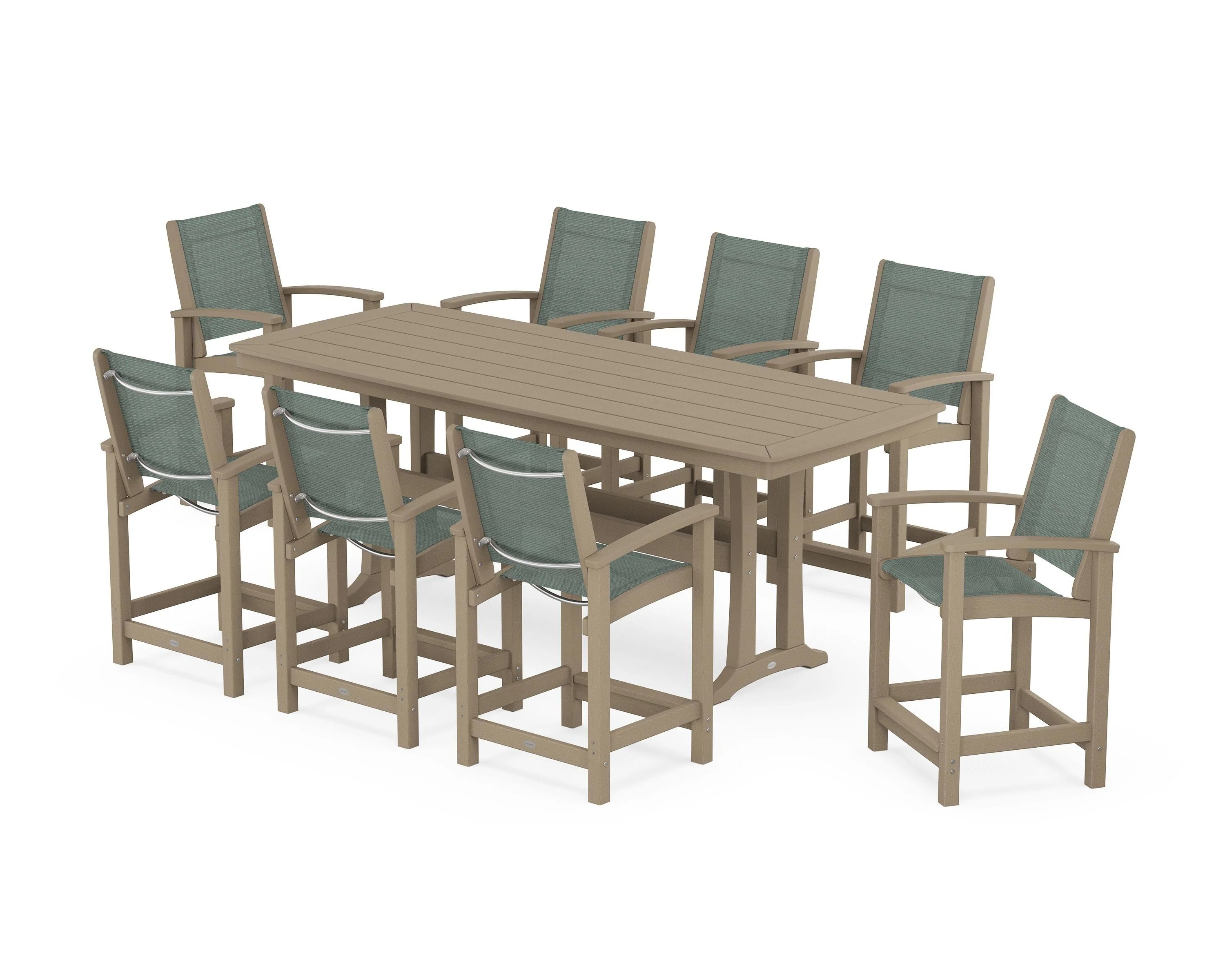 Coastal 9-Piece Counter Set with Trestle Legs - Image 12