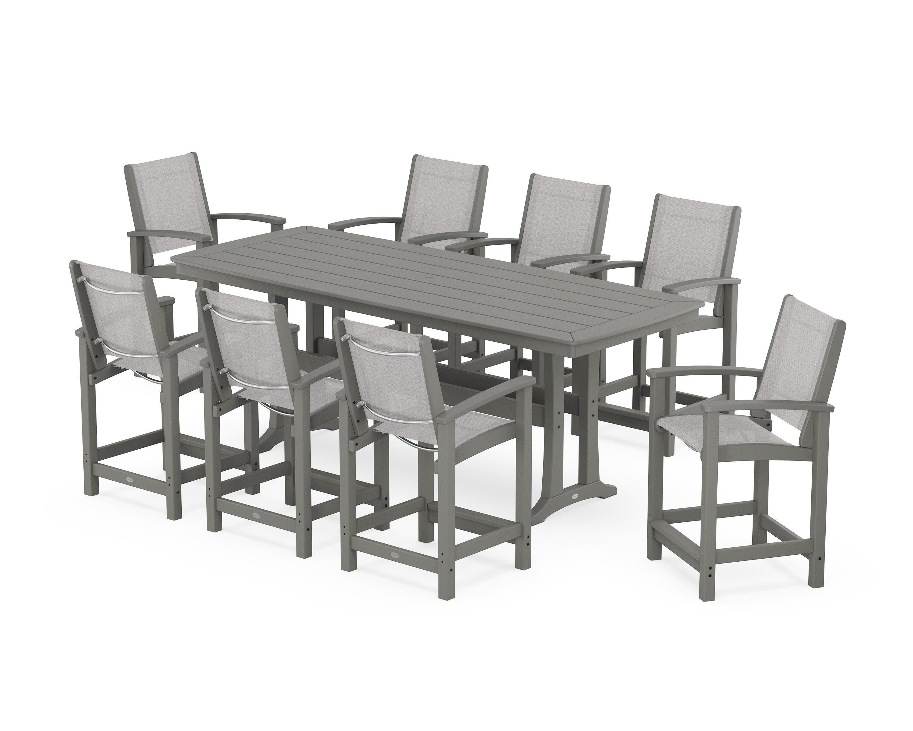 Coastal 9-Piece Counter Set with Trestle Legs - Image 123
