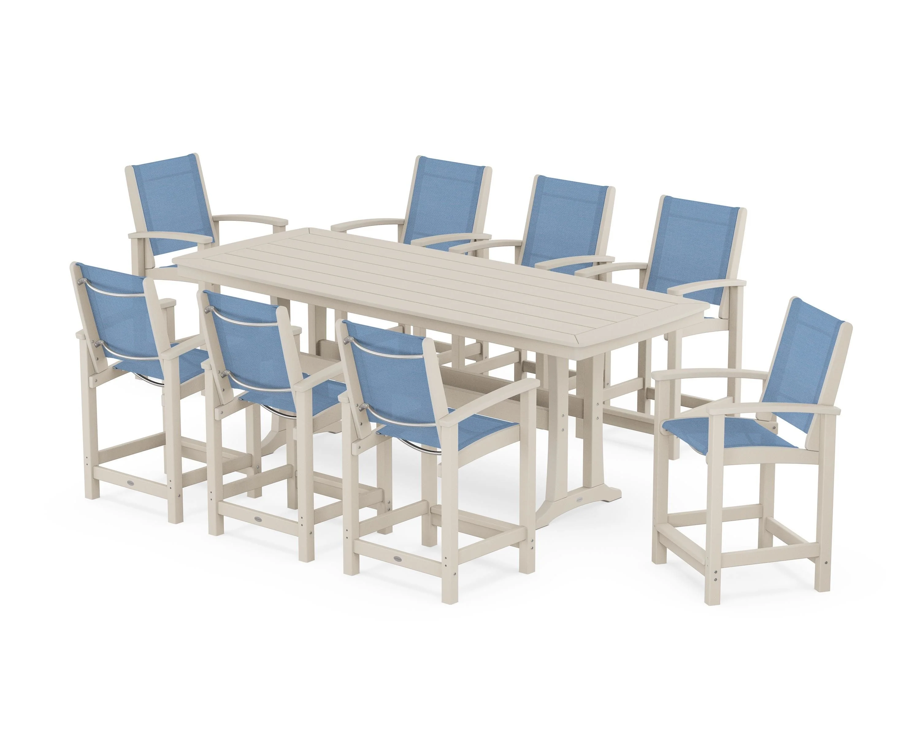 Coastal 9-Piece Counter Set with Trestle Legs - Image 13