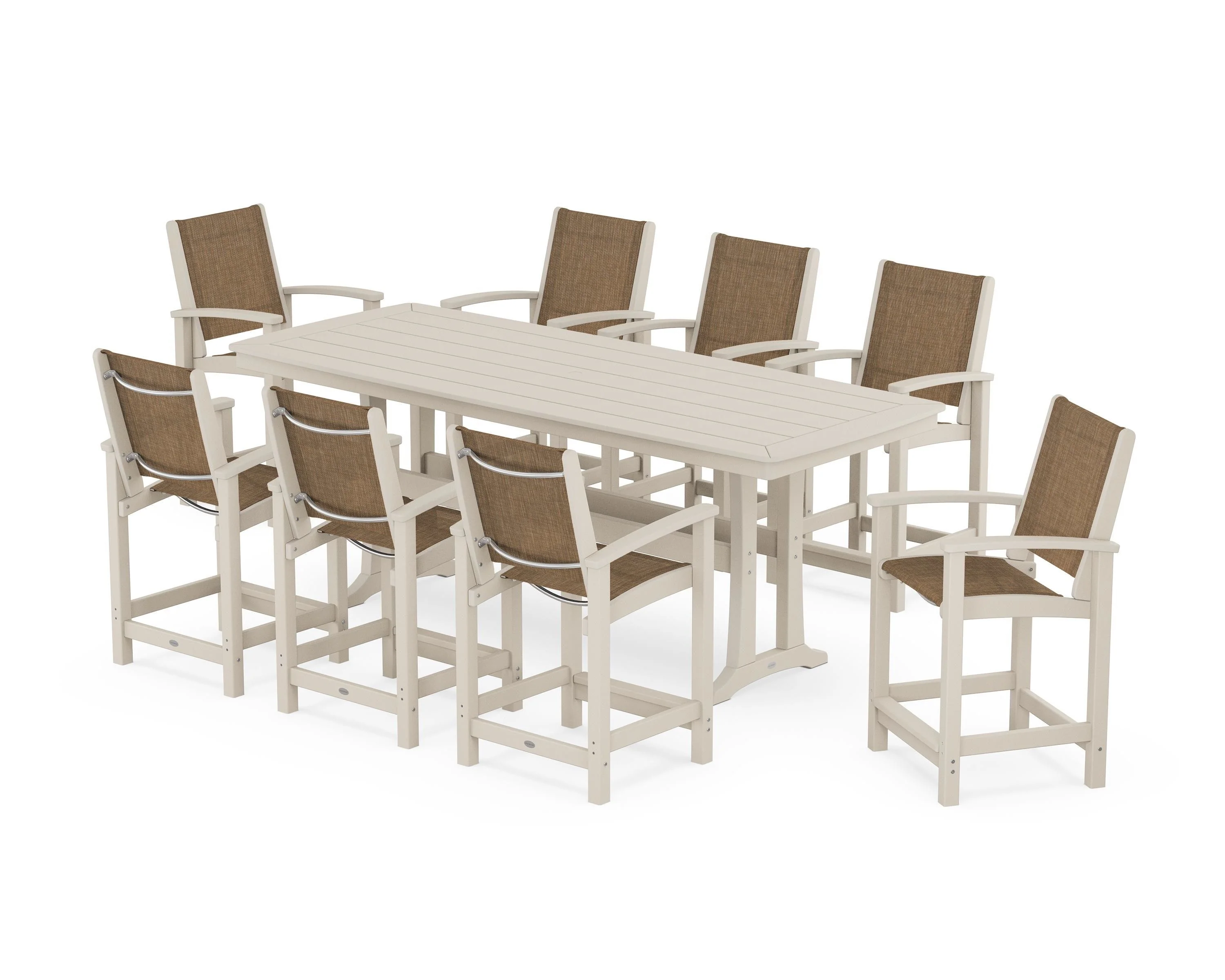 Coastal 9-Piece Counter Set with Trestle Legs - Image 16