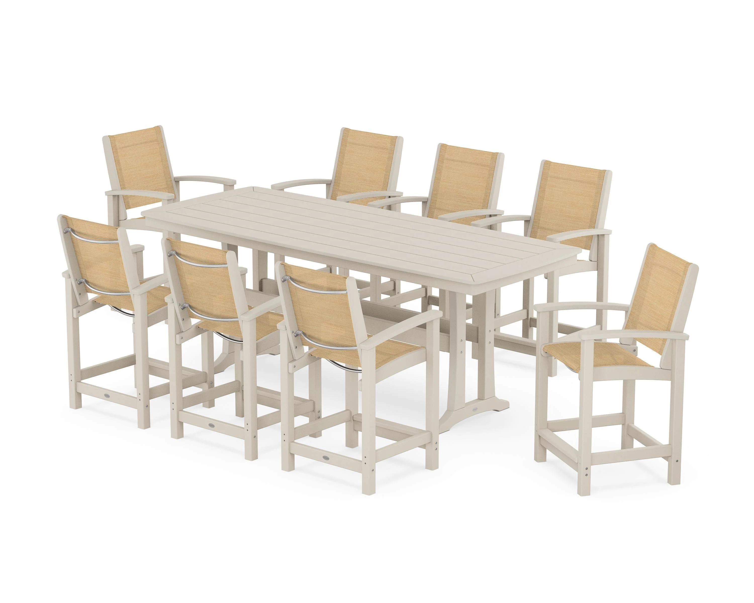 Coastal 9-Piece Counter Set with Trestle Legs - Image 21