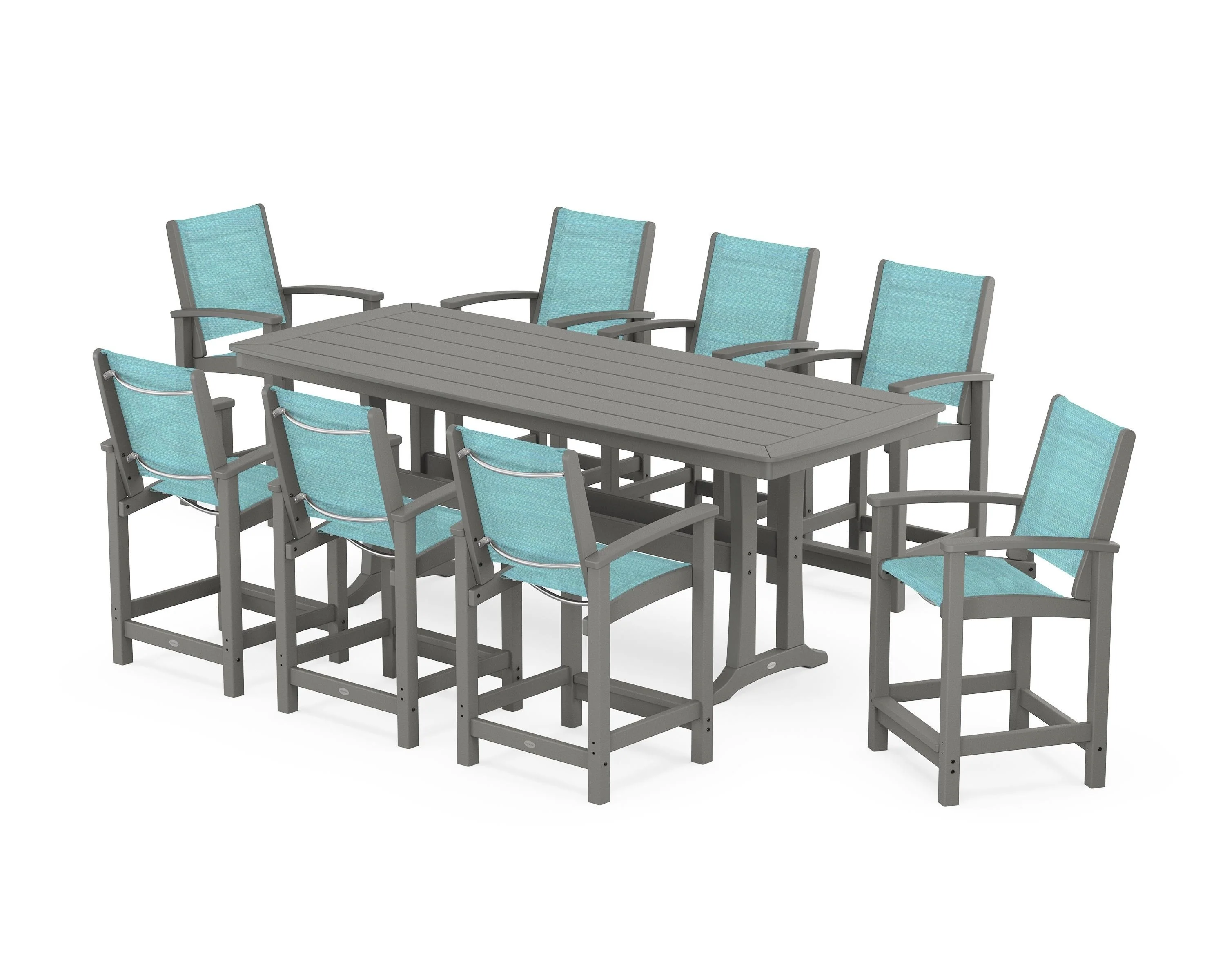 Coastal 9-Piece Counter Set with Trestle Legs - Image 33