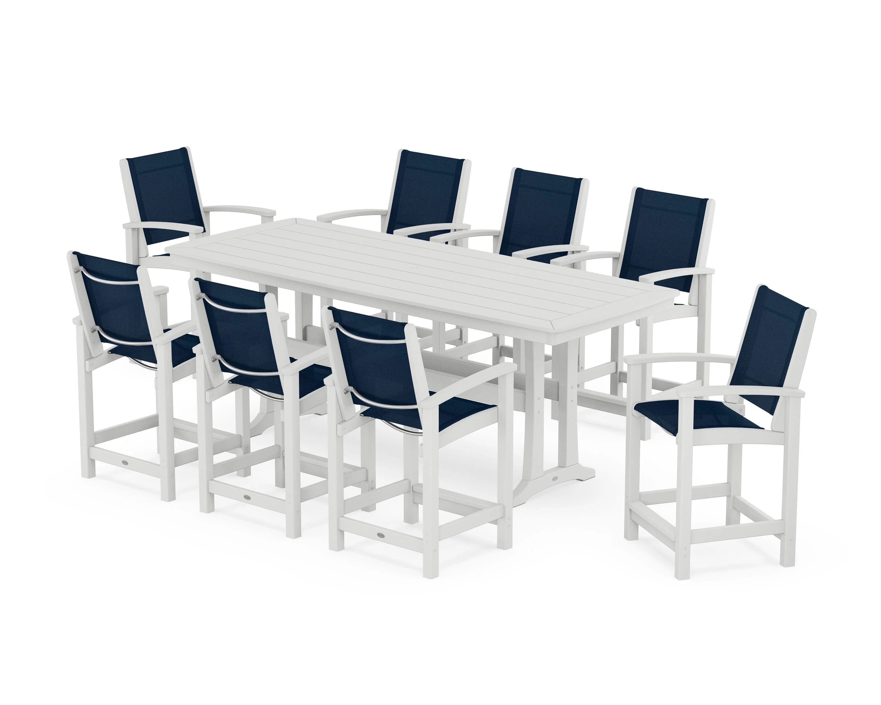 Coastal 9-Piece Counter Set with Trestle Legs - Image 36