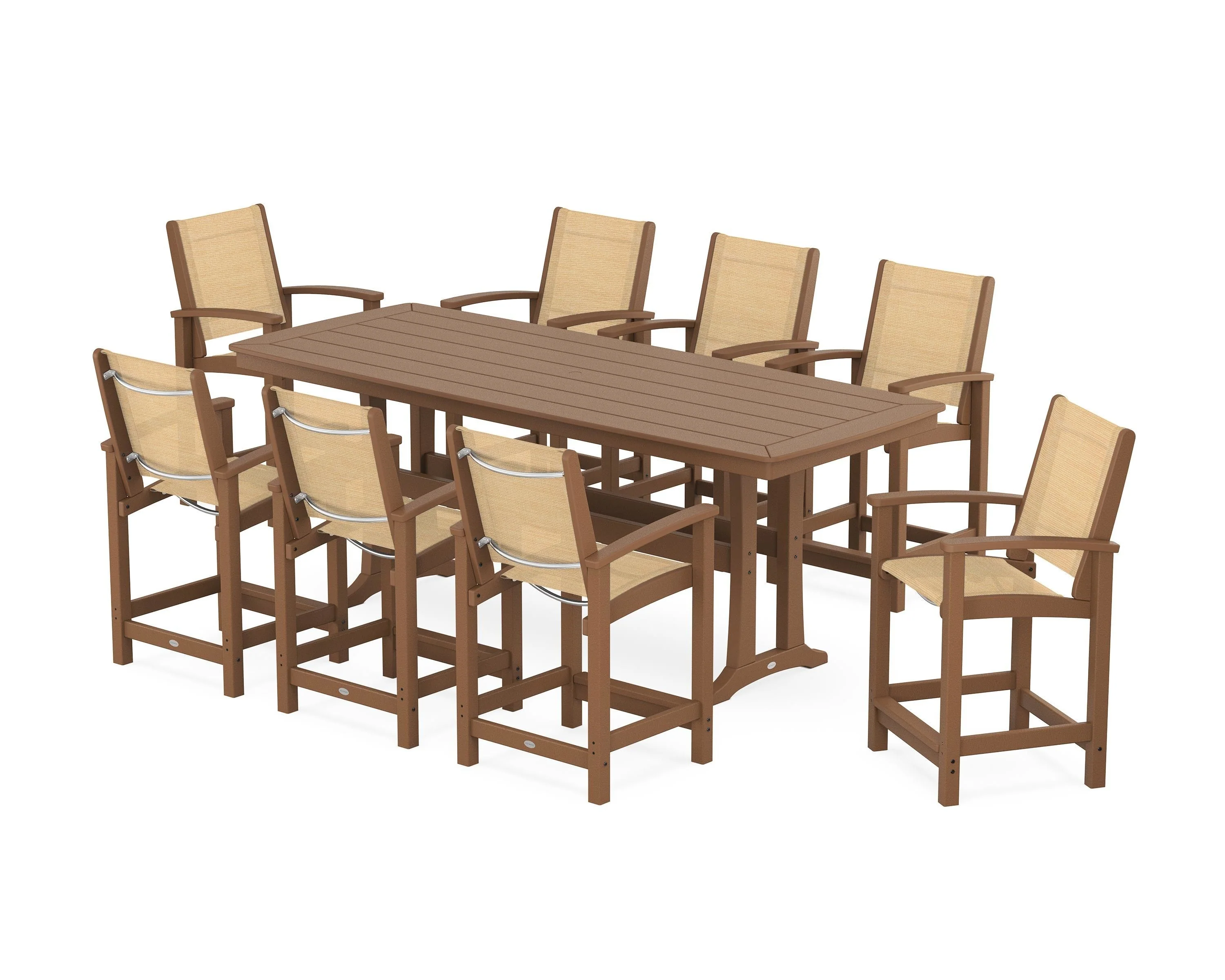 Coastal 9-Piece Counter Set with Trestle Legs - Image 44
