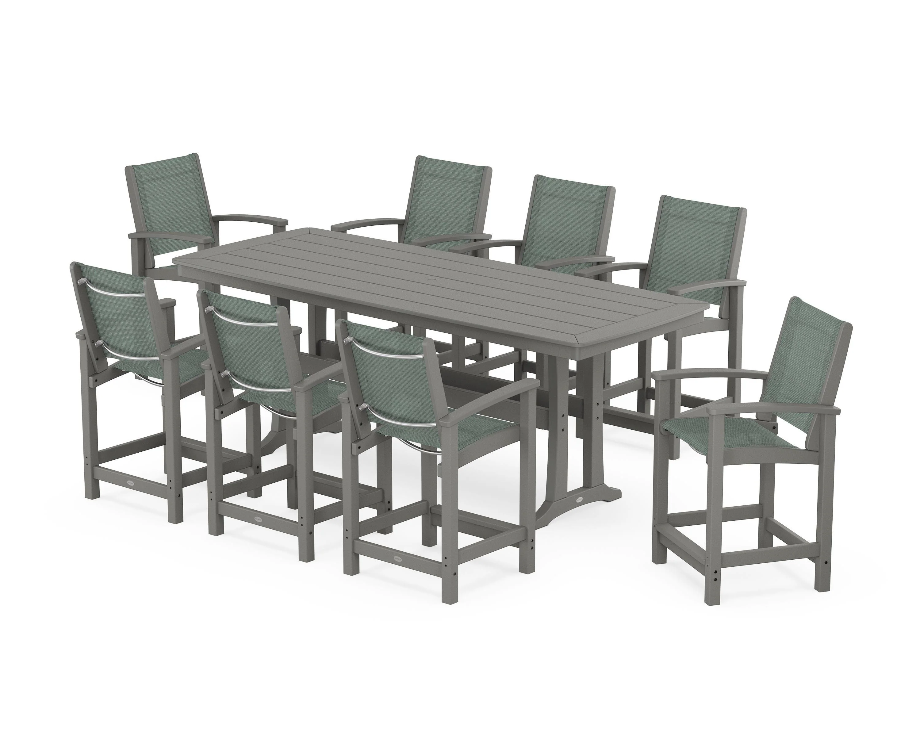 Coastal 9-Piece Counter Set with Trestle Legs - Image 45