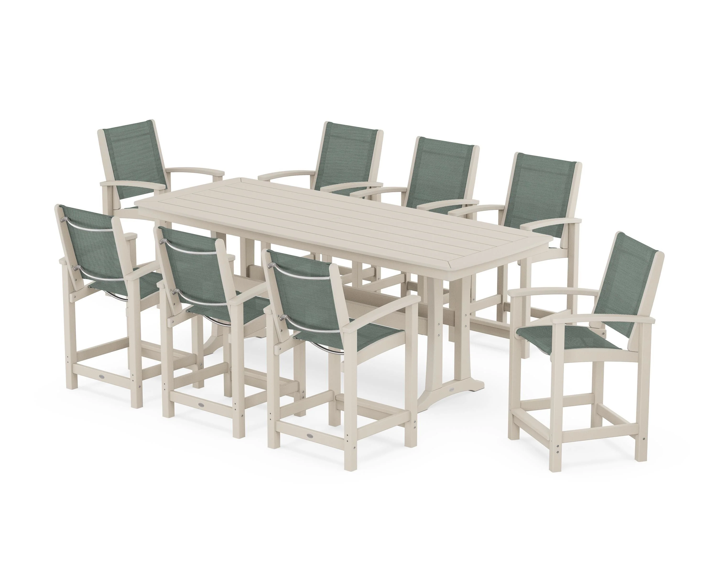 Coastal 9-Piece Counter Set with Trestle Legs - Image 47